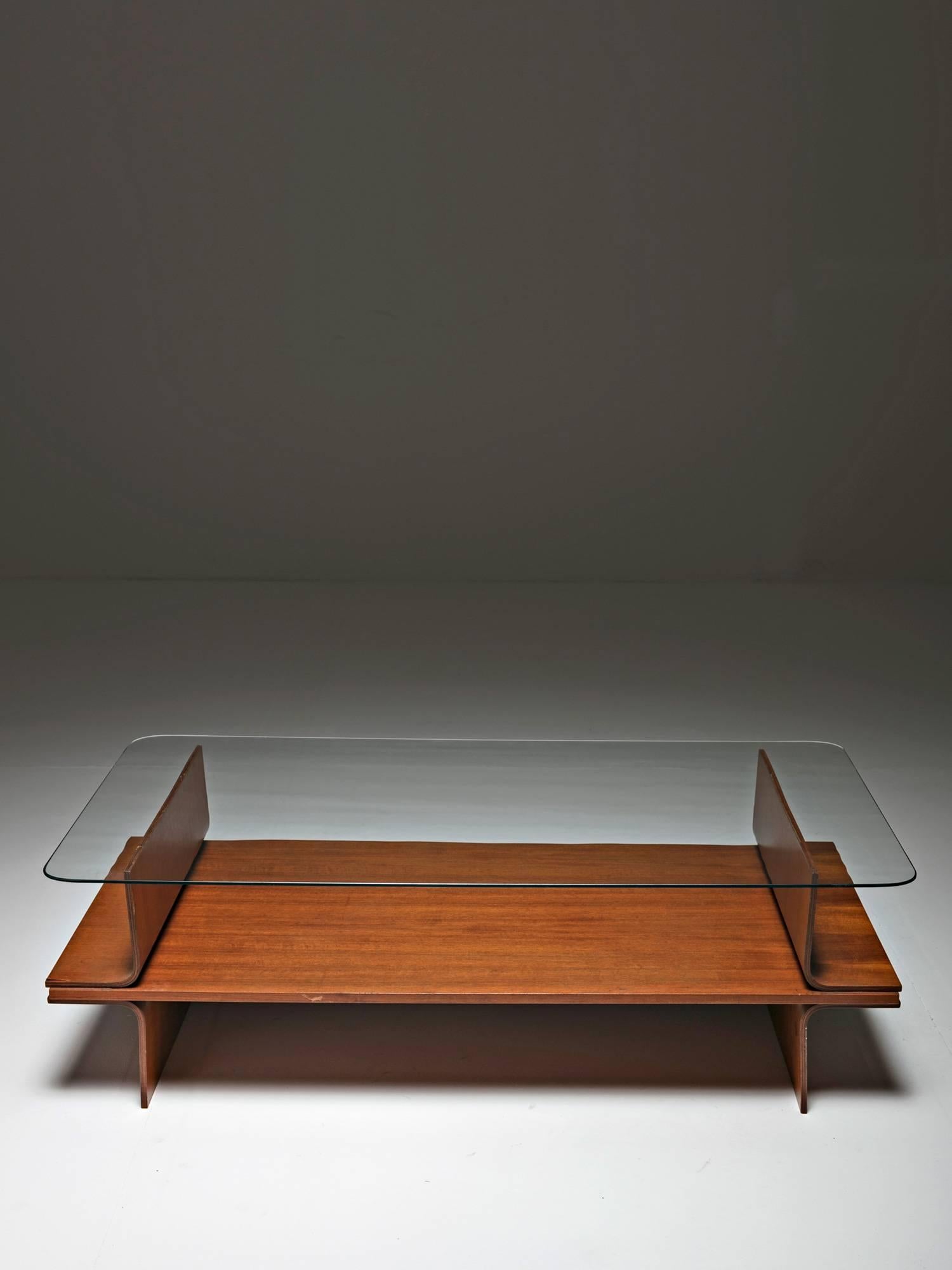 Mid-20th Century Plywood Coffee Table by Cassina