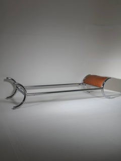 Sculptural Single Chrome Bed, Italy, 1960s