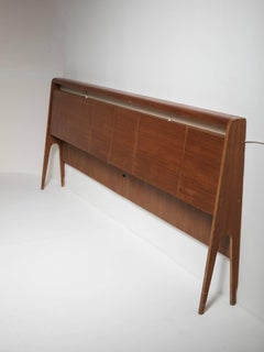 Plywood Double Bed Headboard, Italy, 1950s