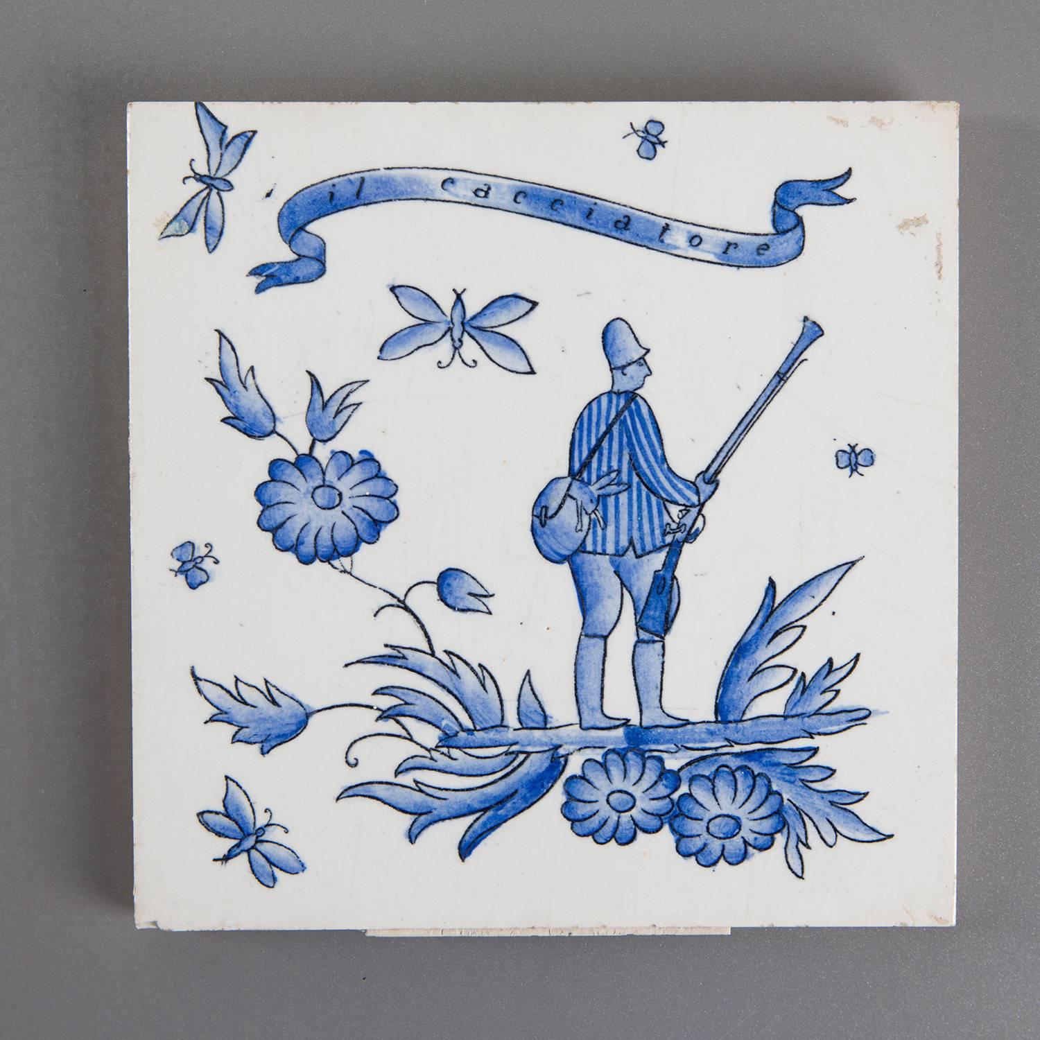 Rare set of 6 ceramic tiles by Gio Ponti.
Part of the 
