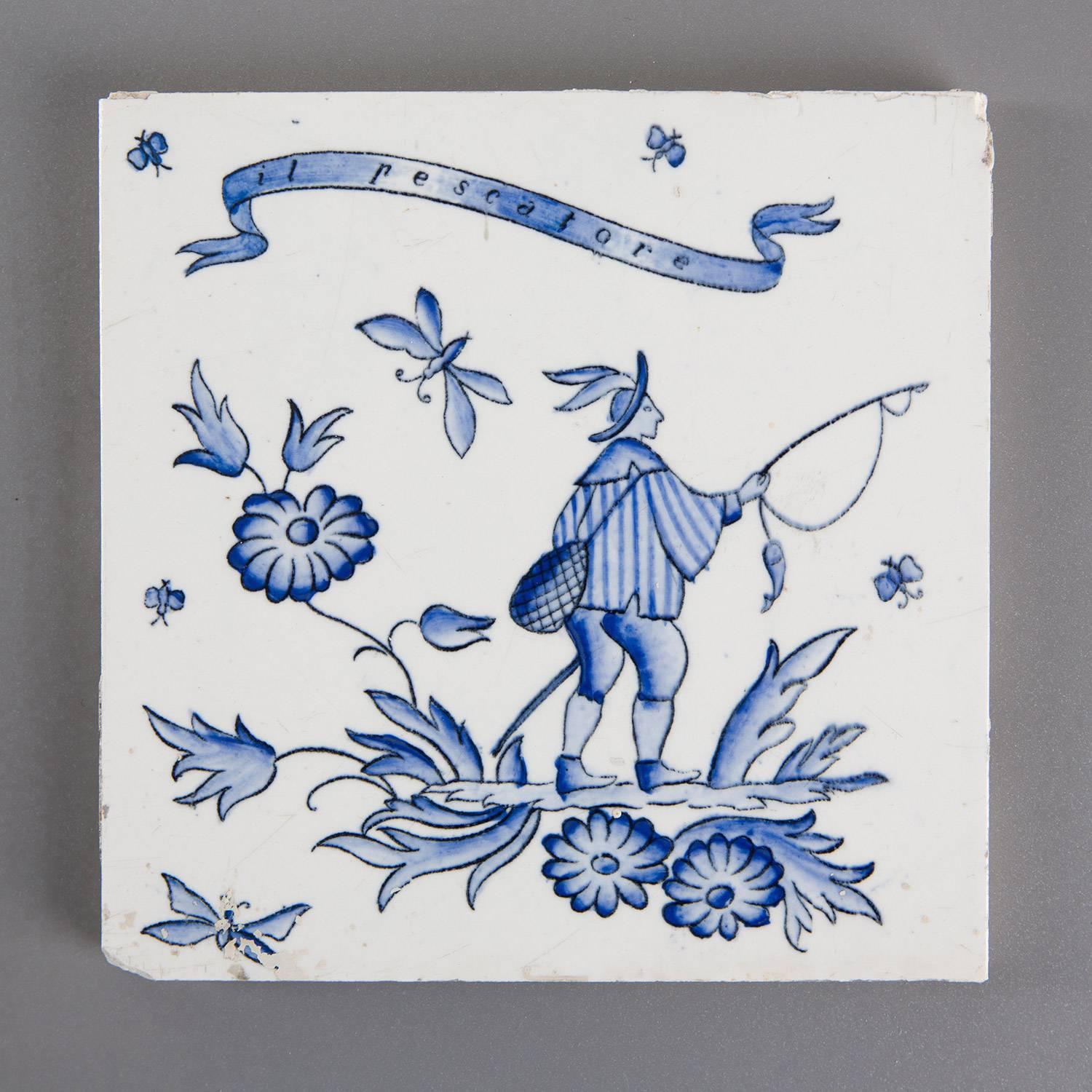 Set of Six Ceramic Tiles by Gio Ponti, Italy, 1930s In Good Condition For Sale In Milan, IT