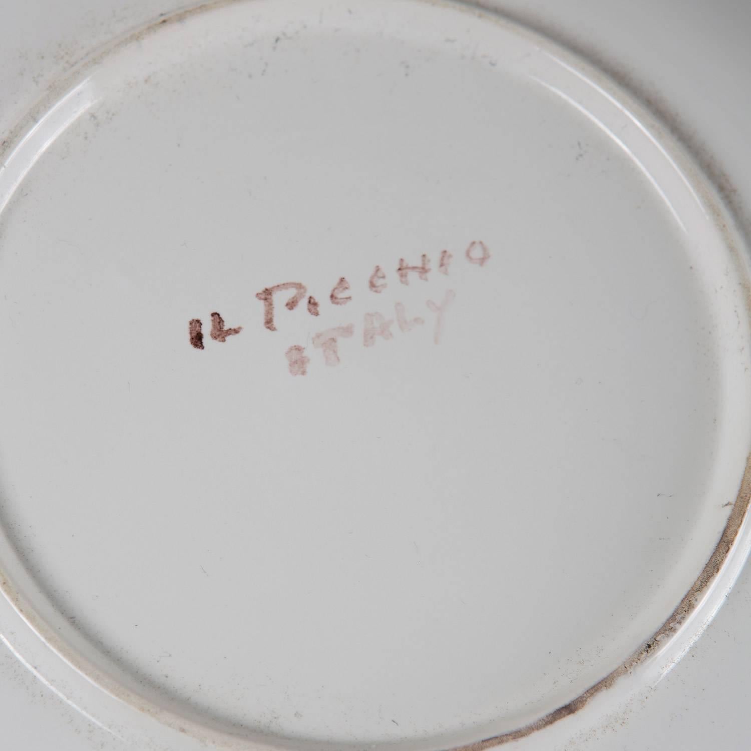 Set of 9 Ceramic Plates by Enzo Bioli for Il Picchio, Italy, 1970s For Sale 1