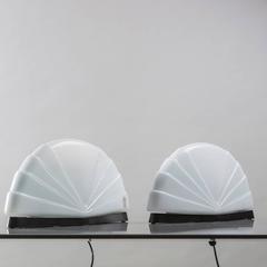 Satz von zwei "Flores" Murano-Glas-Tischlampen von P. Nava für Leucos, Italien, 1990er Jahre