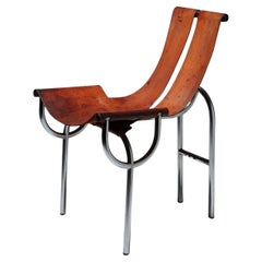 "TRI-15" Chrome and Leather Chair by Gabetti & Isola for Arbo