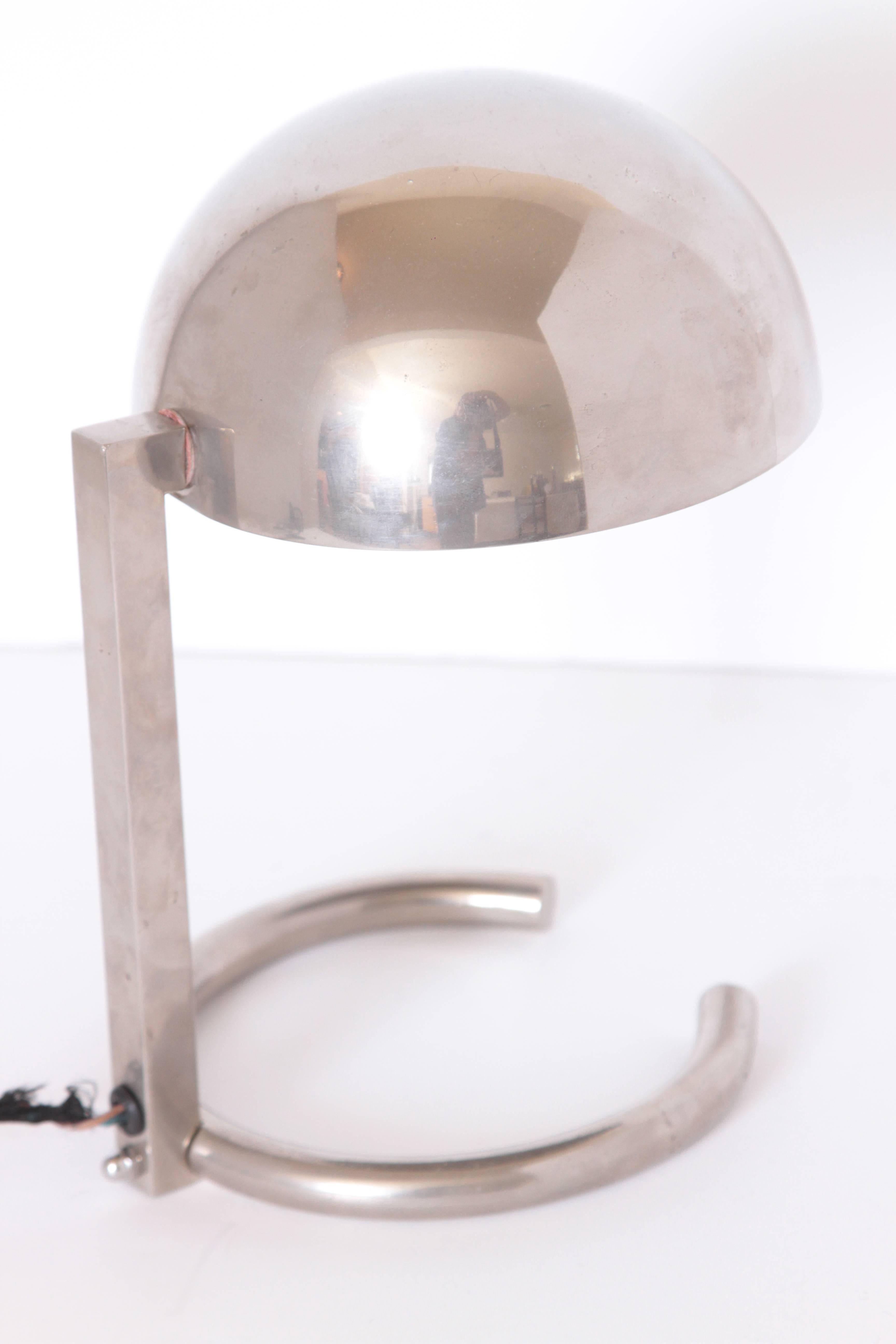 Mid-Century Modern Machine Age Art Deco Jacques Adnet French Midcentury Table / Desk Lamp