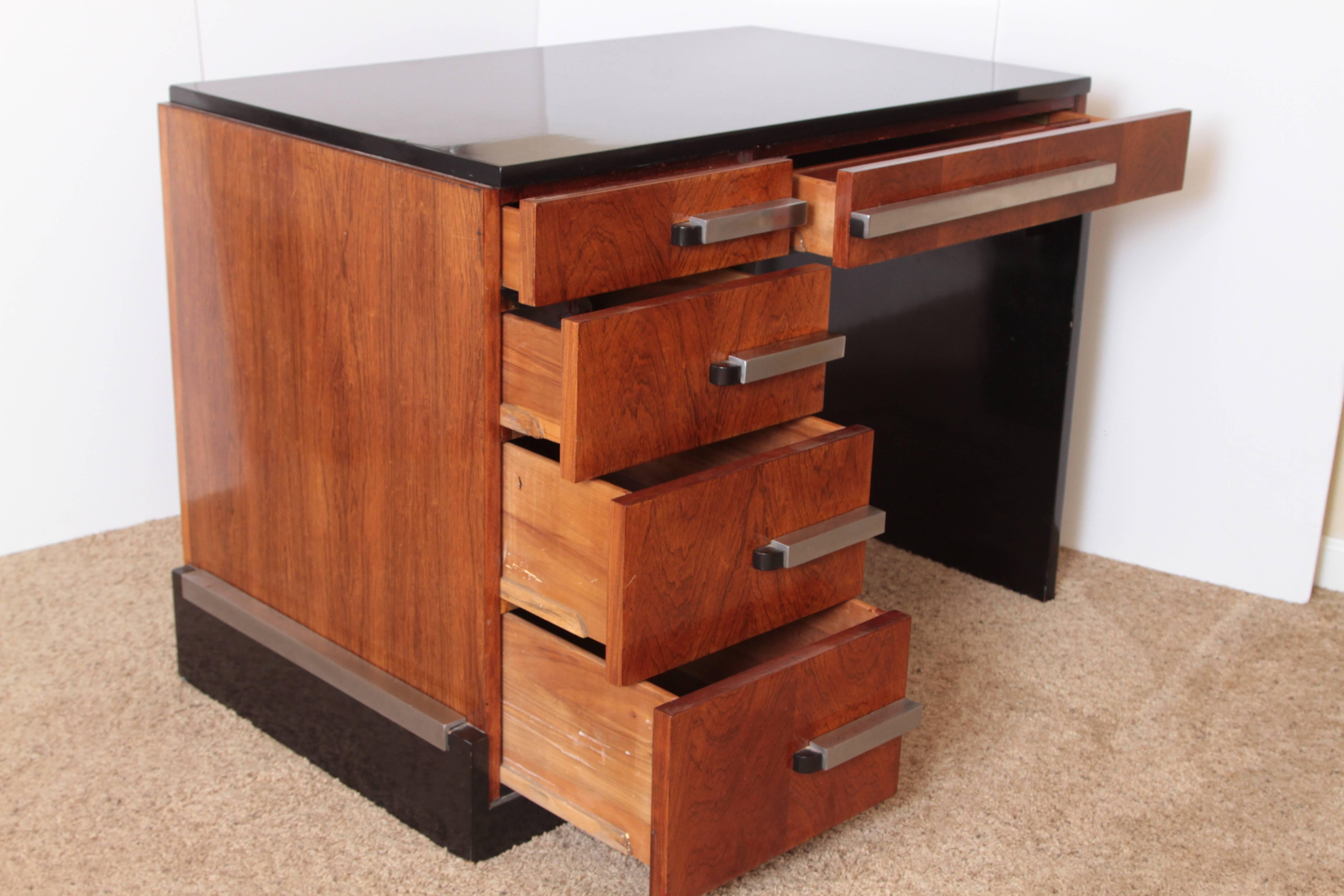 American Machine Age Art Deco Donald Deskey for Widdicomb Asymmetric Desk For Sale