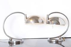 Machine Age Art Deco Gilbert Rohde Attribution Pair Articulating Table Lamps