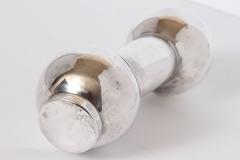 Machine Age Art Deco Silver Plate Dumbbell Cocktail Shaker Barbell