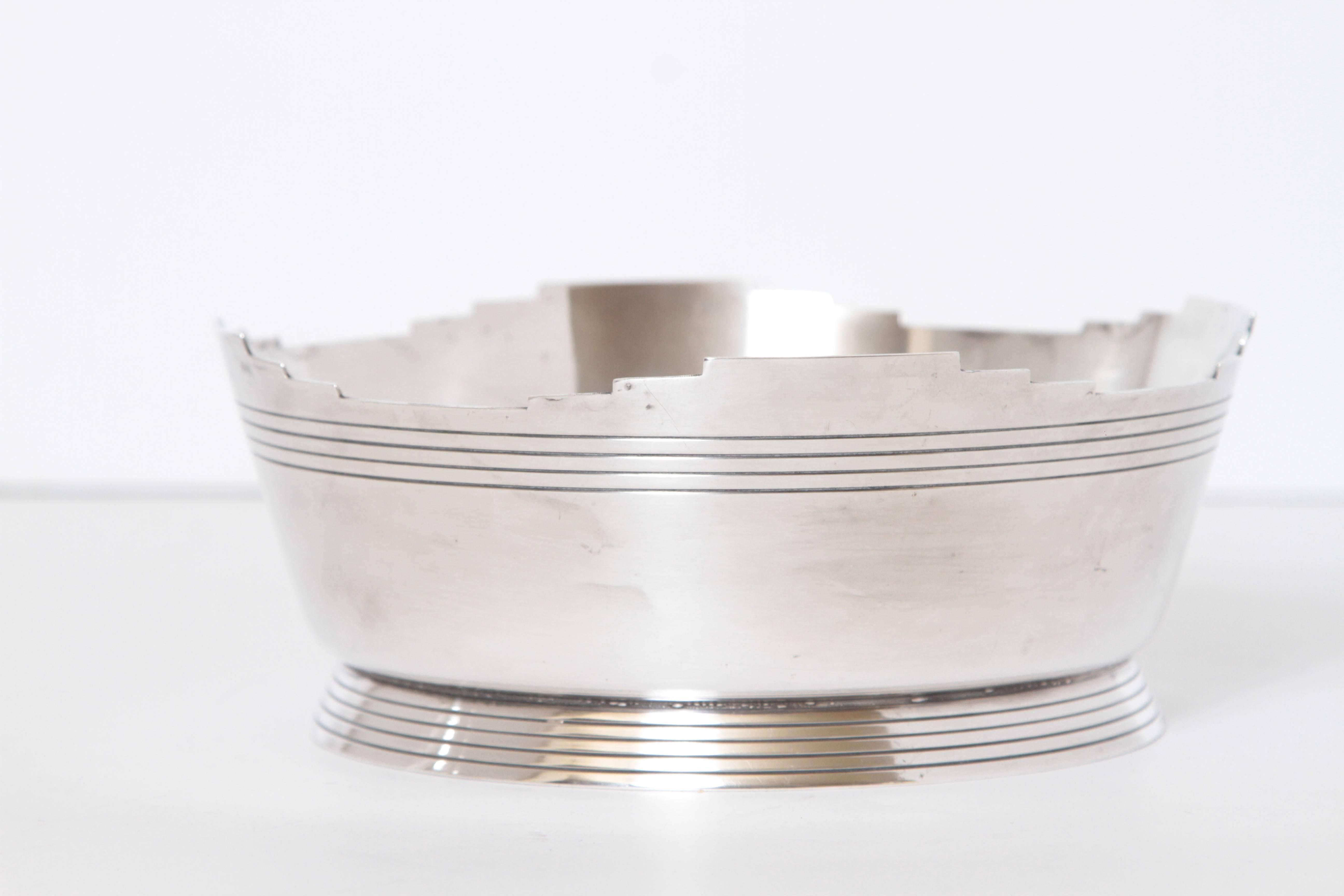 English 1930s Art Deco Keith Murray Mappin & Webb Silver Plate Bar and Table Ware Trio