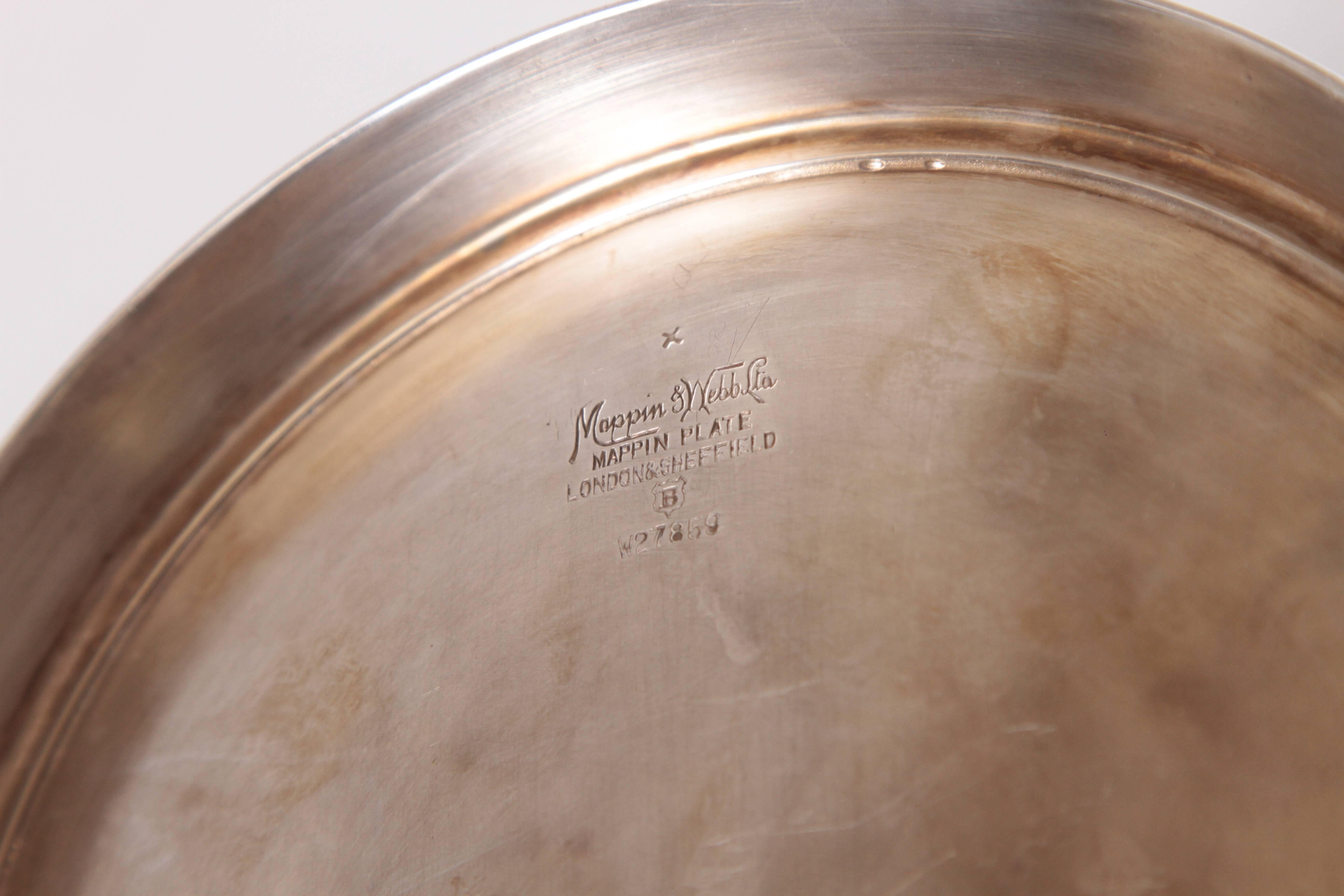 Mid-20th Century 1930s Art Deco Keith Murray Mappin & Webb Silver Plate Bar and Table Ware Trio