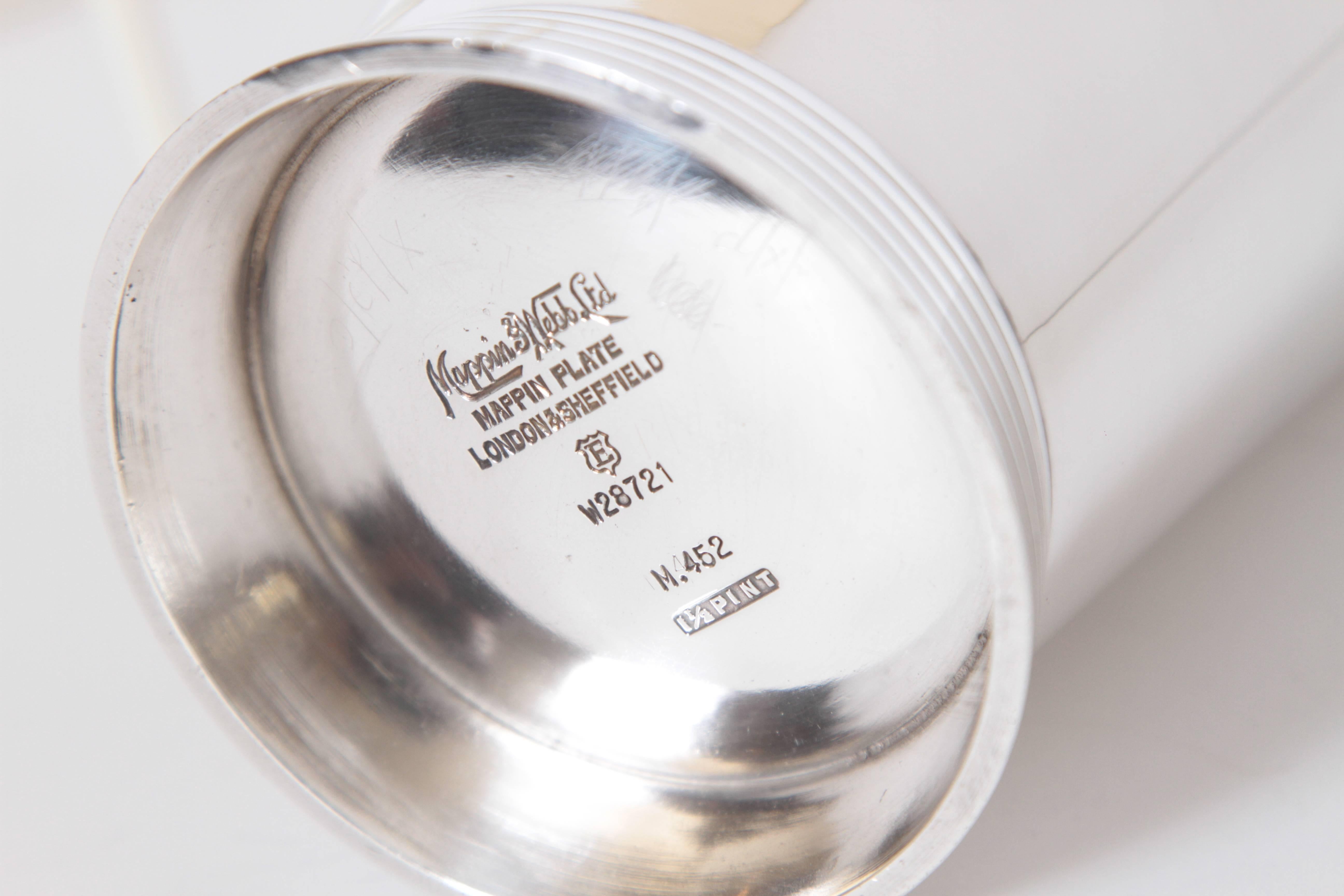 1930s Art Deco Keith Murray Mappin & Webb Silver Plate Bar and Table Ware Trio 3