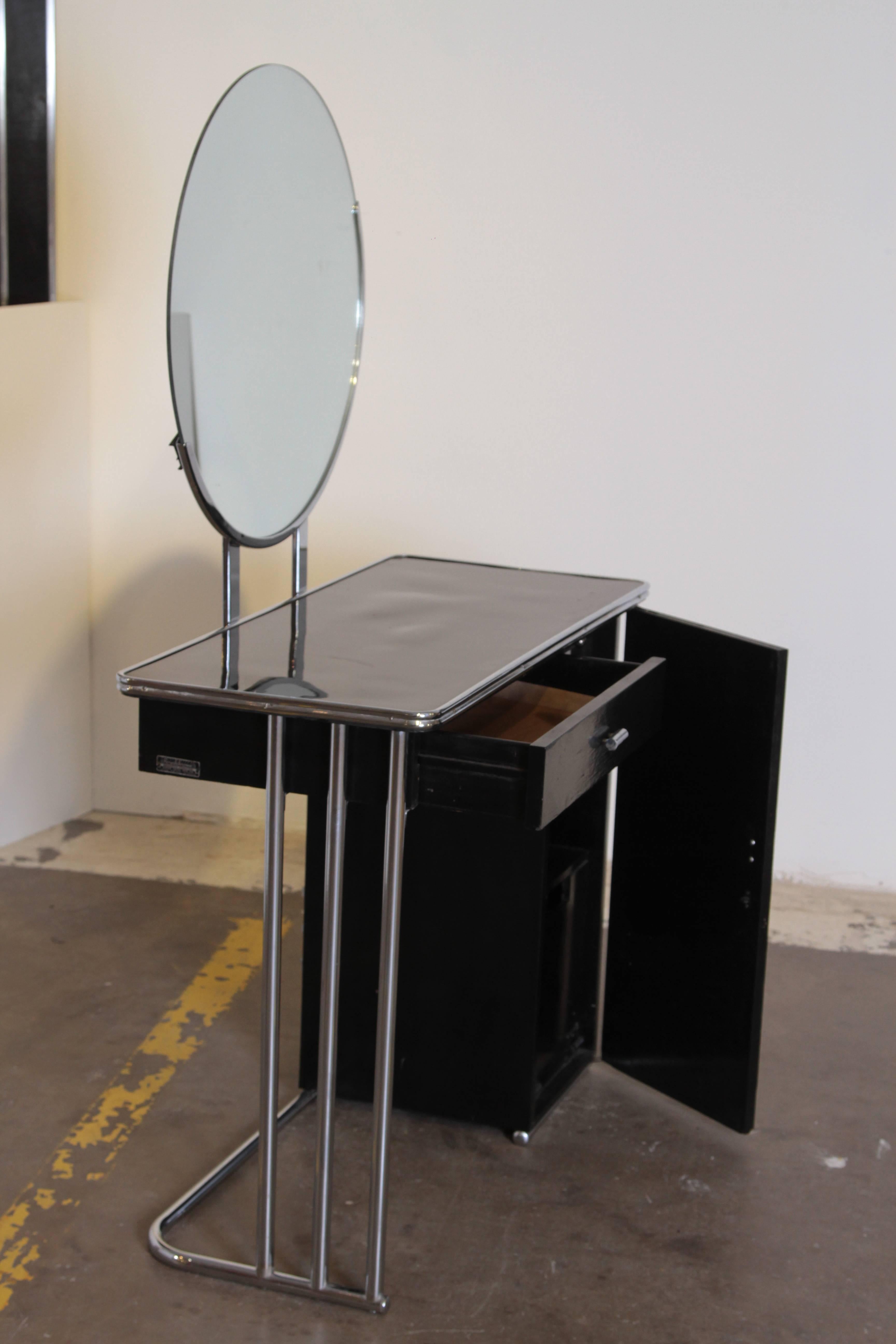 Mid-20th Century Machine Age Art Deco Royalchrome Dressing Table #347 by Royal Metal, 1936