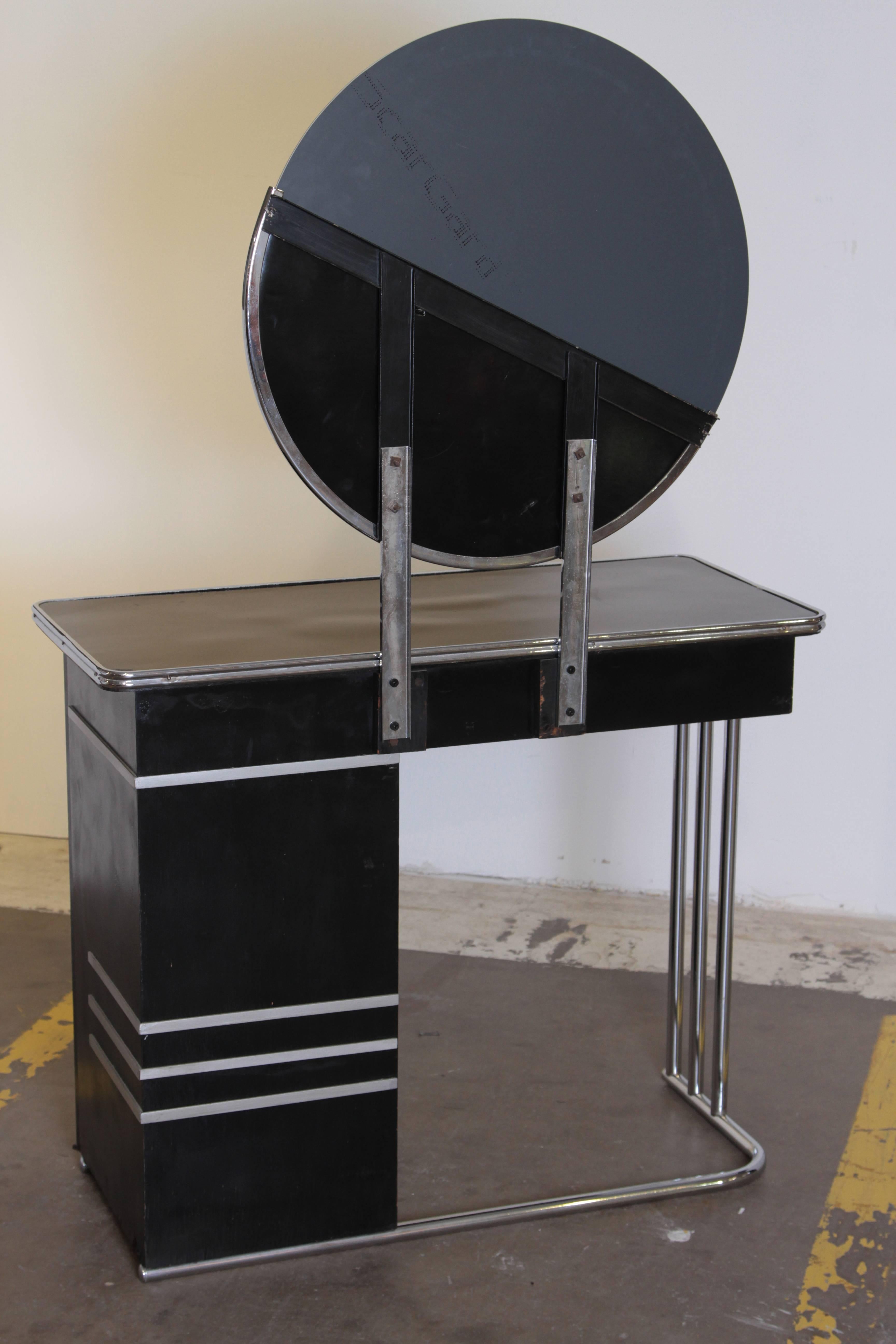 American Machine Age Art Deco Royalchrome Dressing Table #347 by Royal Metal, 1936