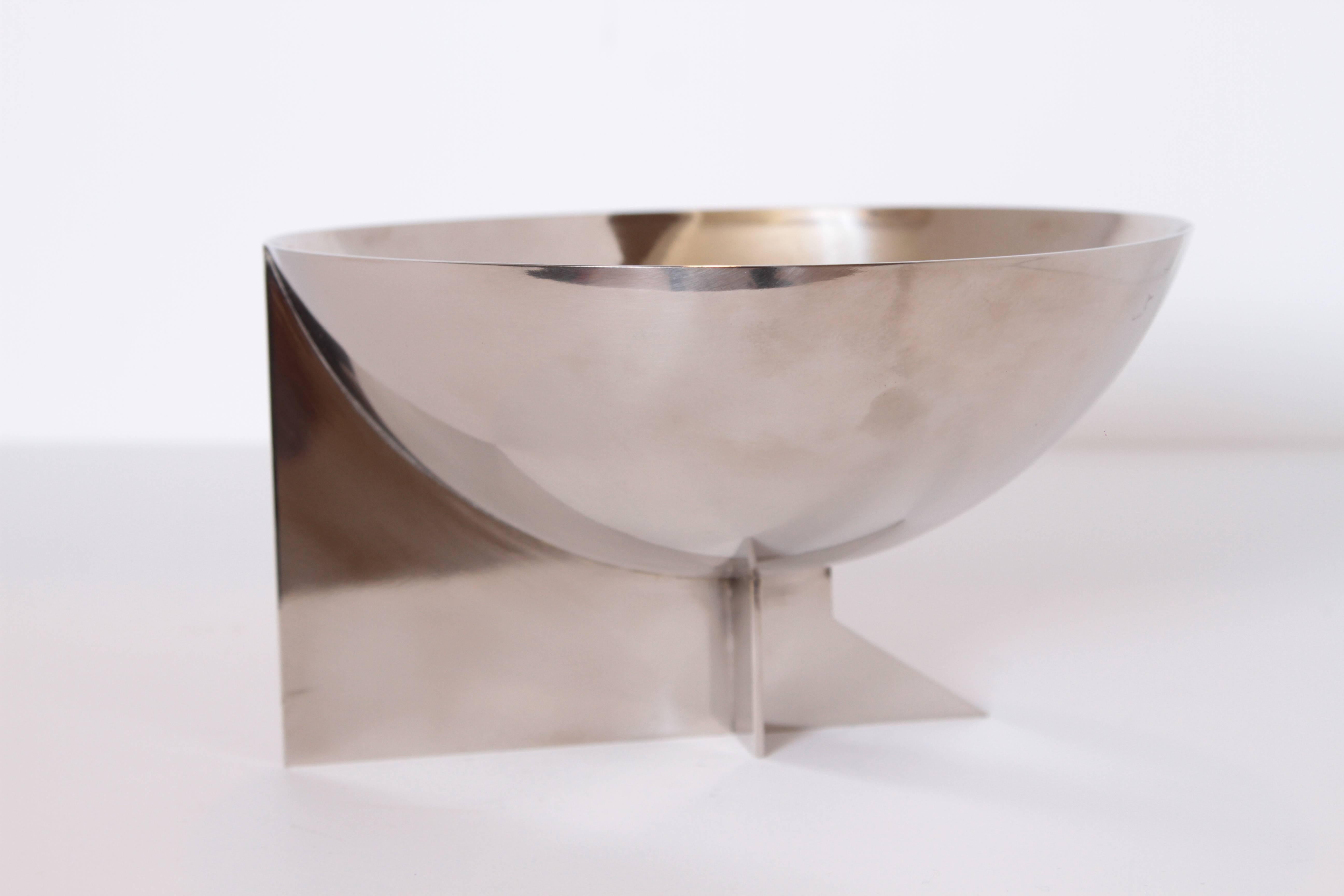 French Machine Age Art Deco Signed Desny Silver Plate Centerpiece Bowl For Sale
