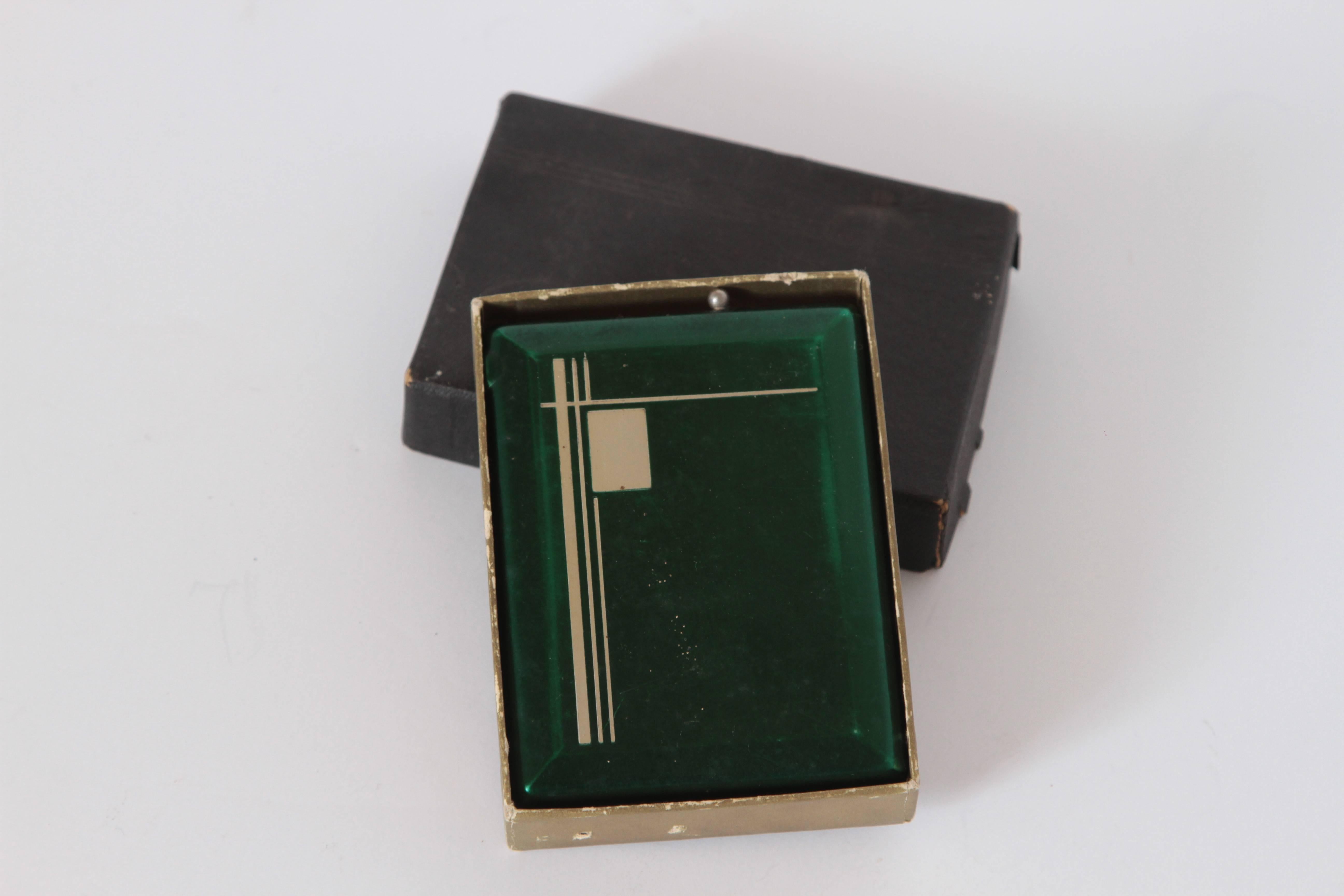 Metal Machine Age Art Deco Magic Case Automatic Cigarette Case and Lighter For Sale