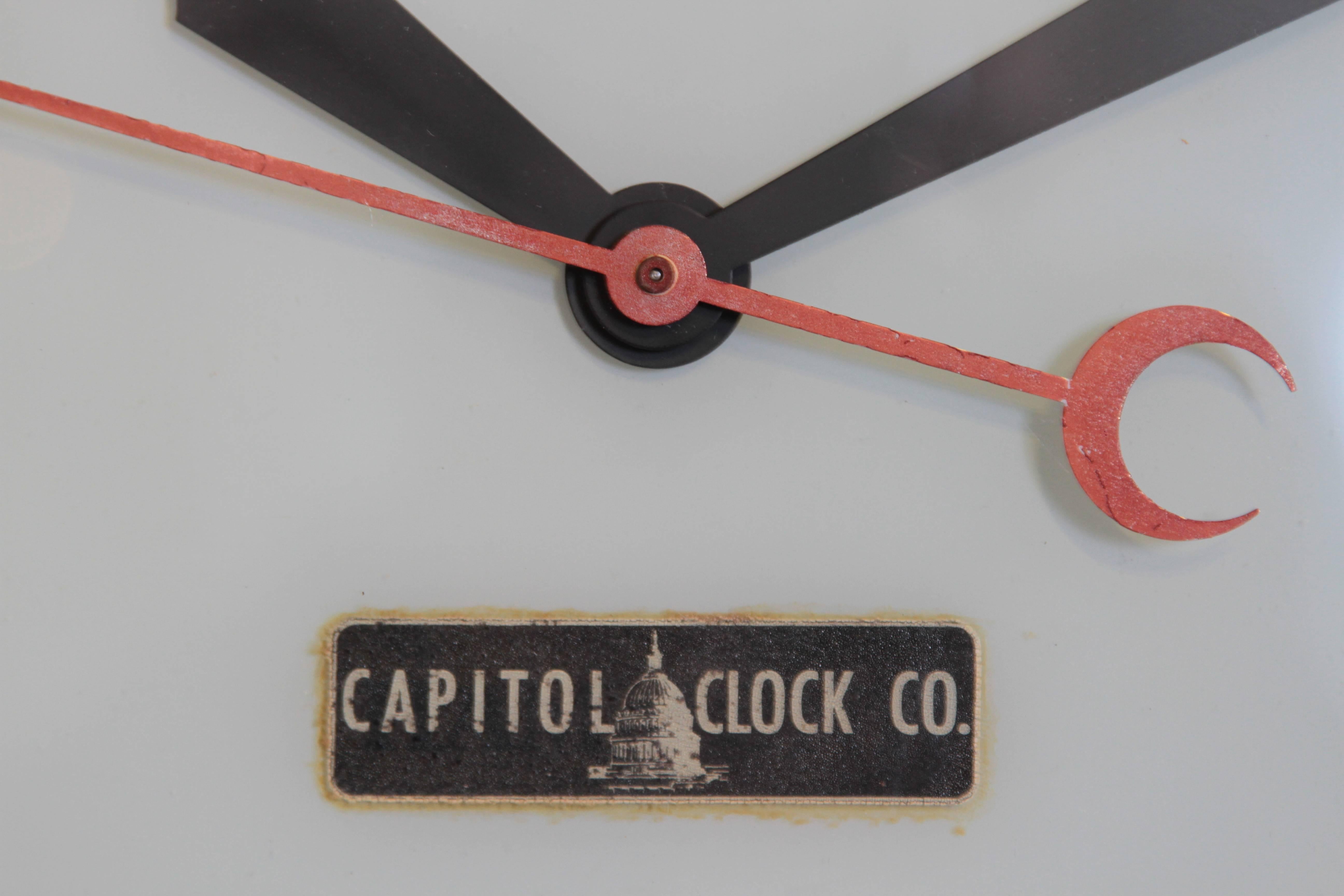 American Art Deco Machine Age Wall Clock Hammond Synchronous
