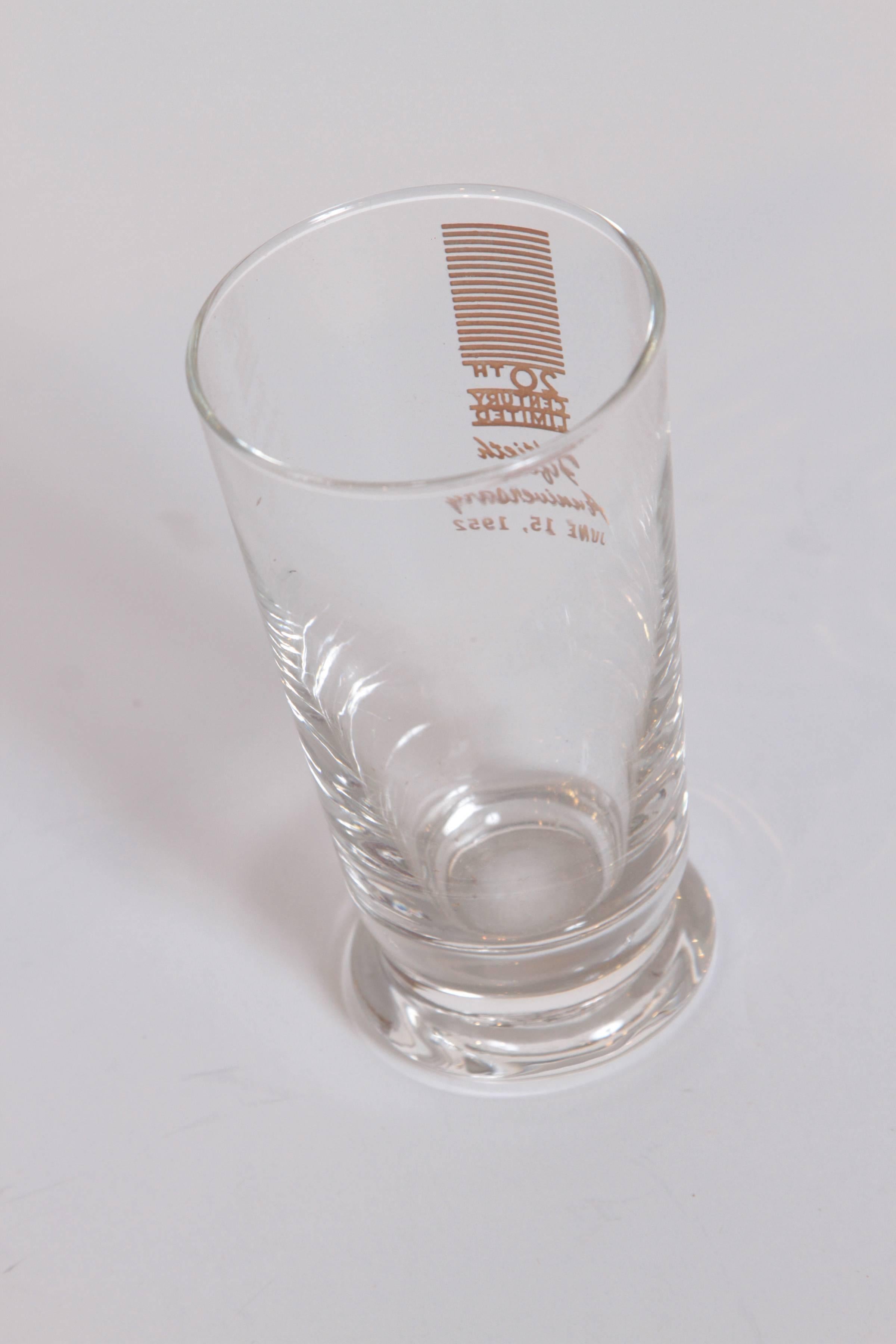 Art Deco 20th Century Limited Glassware, Fiftieth Anniversary 1952, in Box In Good Condition For Sale In Dallas, TX