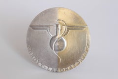 Machine Age Art Deco Raymond Loewy Medallion, Abbott Labs 50th Anniversary