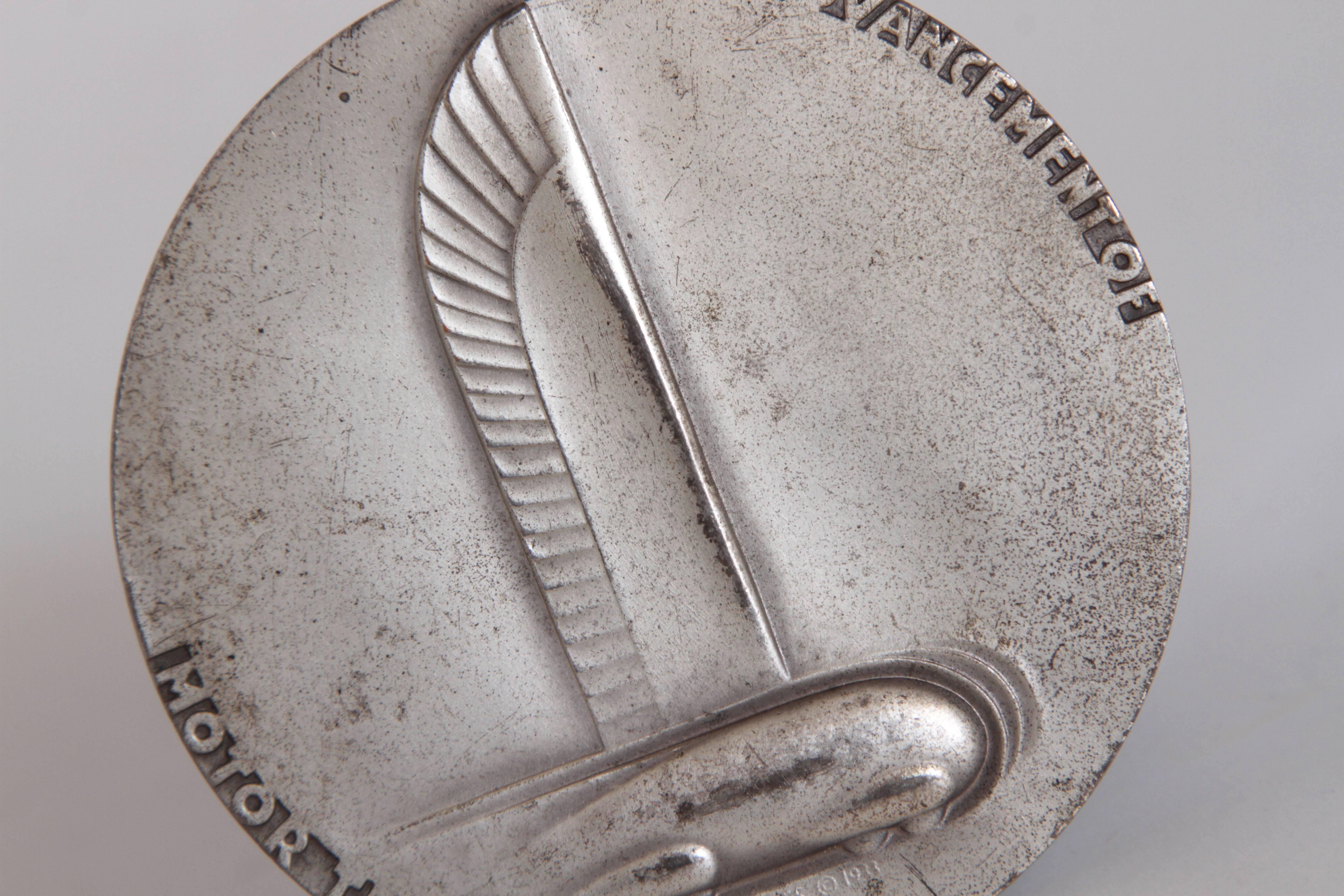 Machine Age Art Deco Norman Bel Geddes Medallion, General Motors Anniversary In Good Condition In Dallas, TX