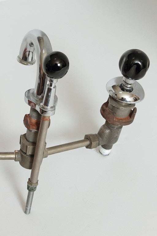 George Sakier Designed Machine Age Faucet Set for Standard Sanitary, circa 1933 In Good Condition In Dallas, TX