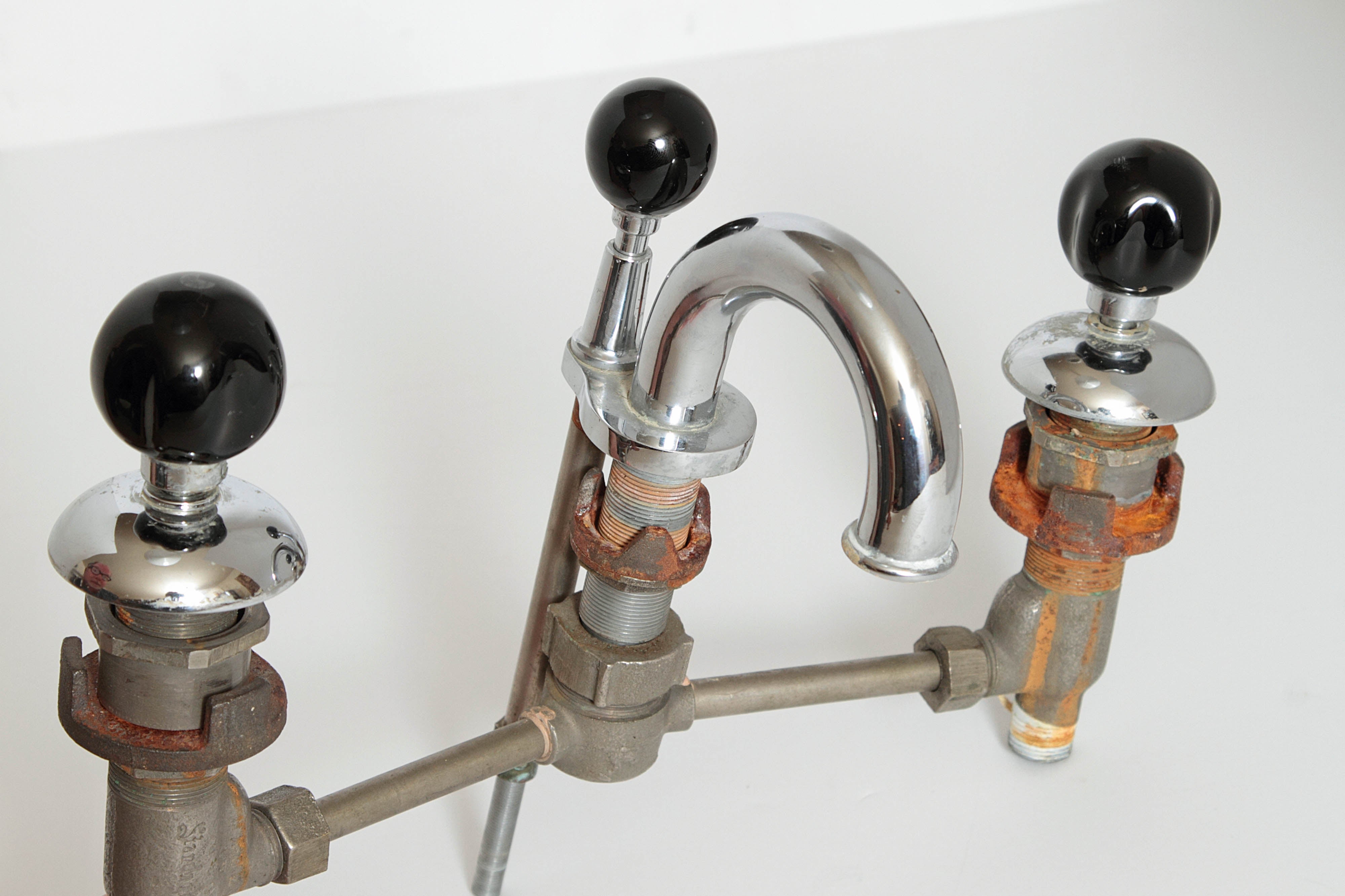 George Sakier Designed Machine Age Faucet Set for Standard Sanitary, circa 1933