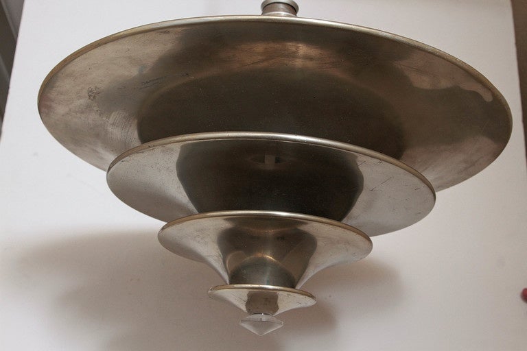 Mid-20th Century Large Leroy Doane for Miller Machine Age Saturn Ceiling Fixture