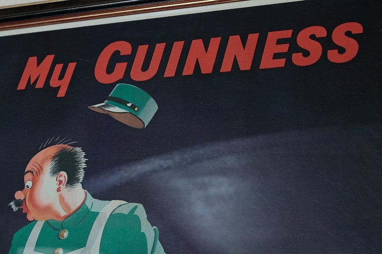 Vintage Large, Signed Guinness Beer Poster by John Gilroy 1