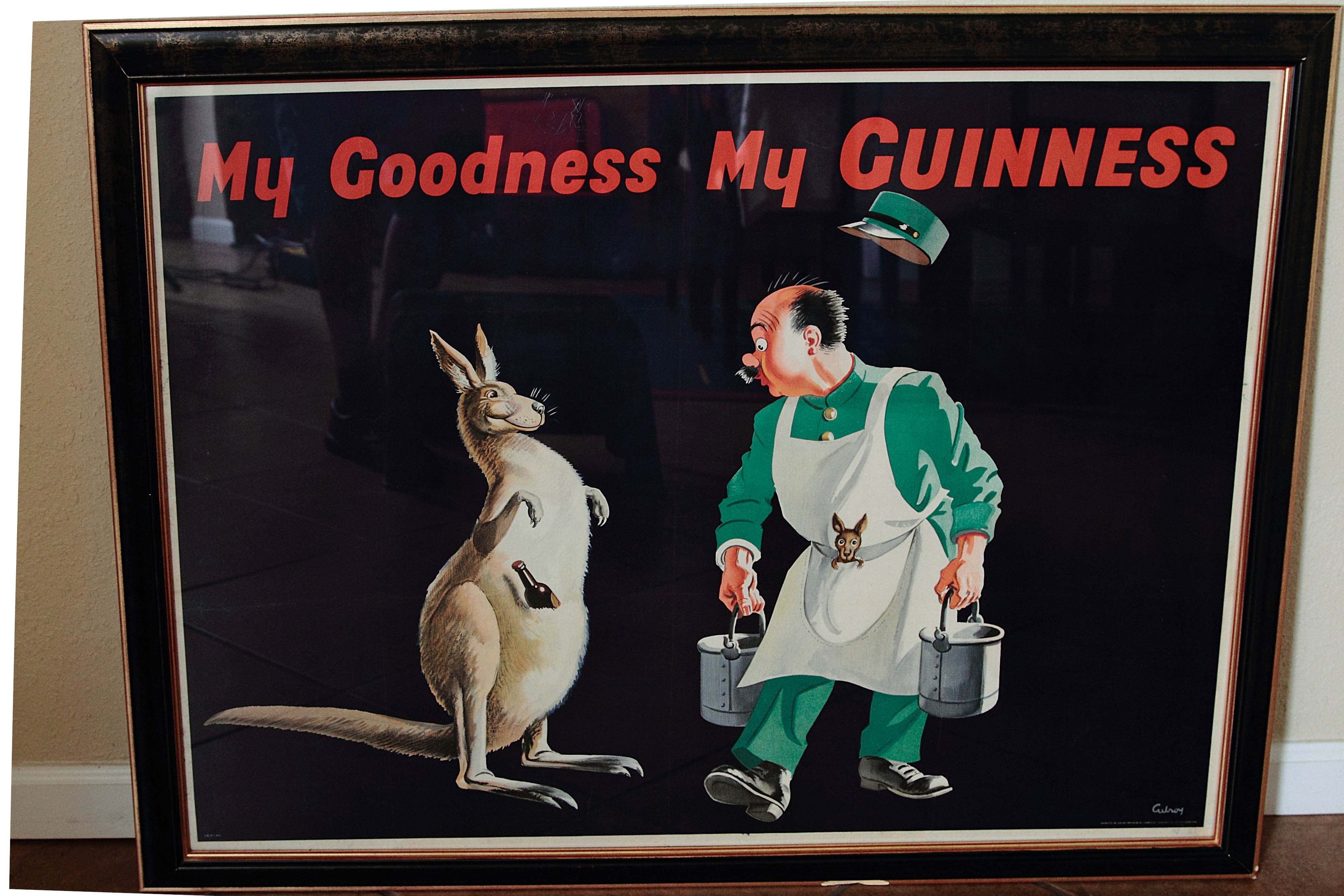 Vintage Large, Signed Guinness Beer Poster by John Gilroy