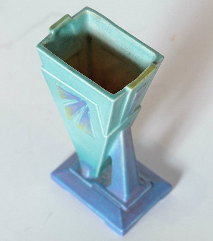 Cubist, Geometric 1930s Art Deco Signed British Vase by Bretby 3
