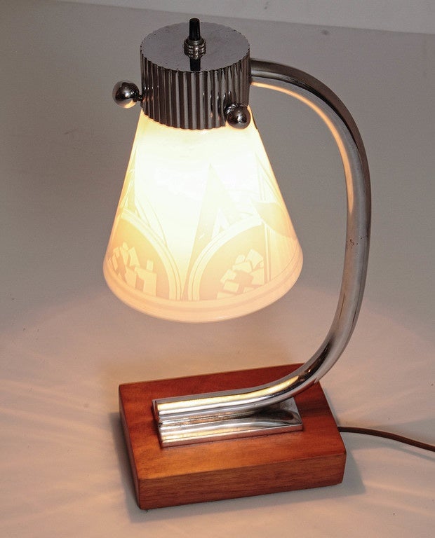 Vintage Streamline Machine Age Desk Lamp For Sale 4