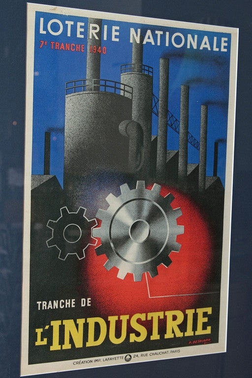 Machine Age Vintage French Lottery Poster, circa 1940