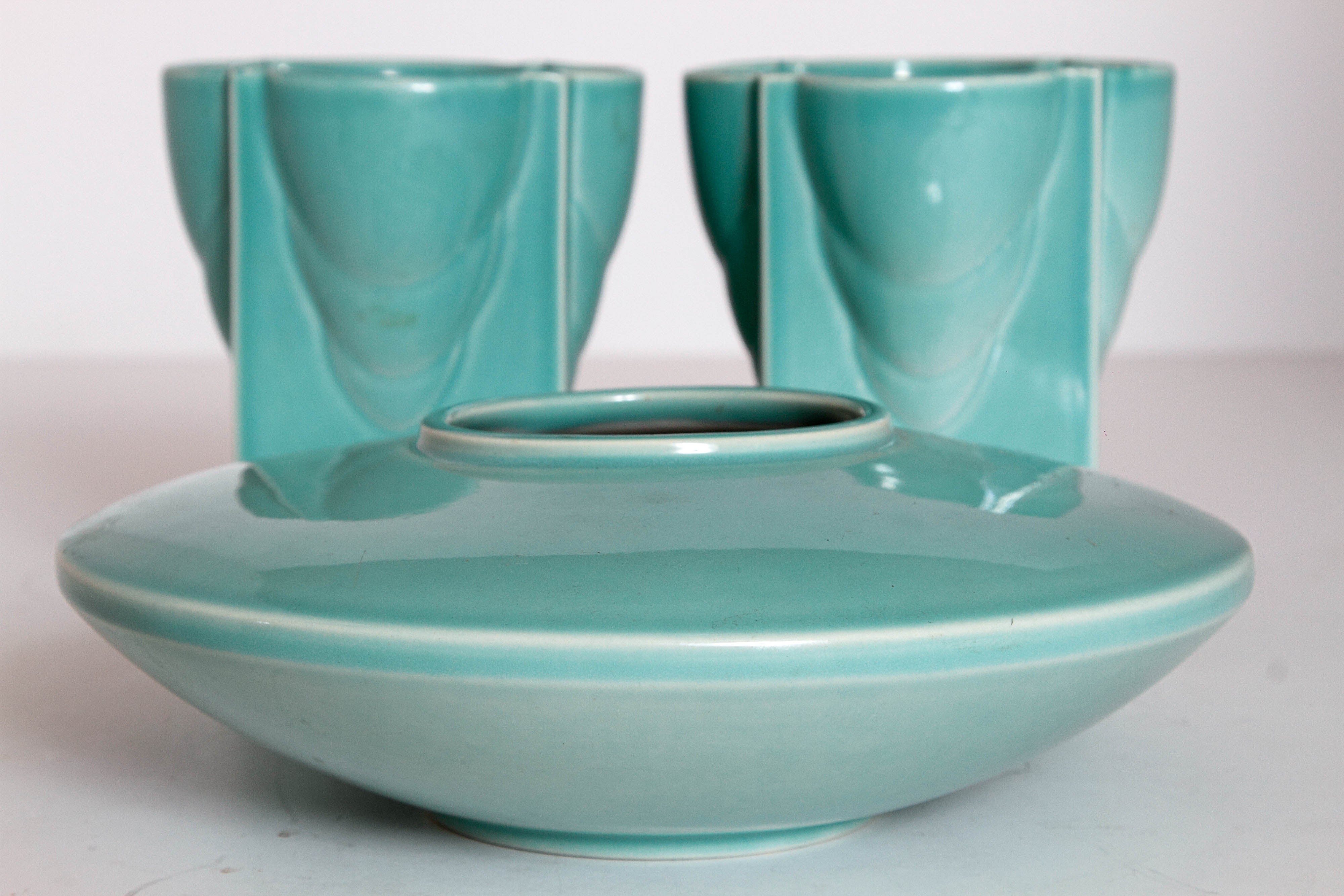 Art Deco Modernist 1930s Ceramics by Trenton Art Pottery, Signed, Price Reduced For Sale 2