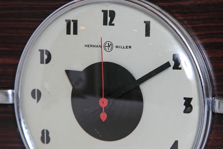 Minty Original Gilbert Rohde Herman Miller Machine Age Clock, No. 6366