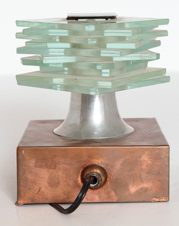 Unrestored Manner of Maison Desny Vintage Deco Machine Age Boudoir Lamp In Good Condition In Dallas, TX