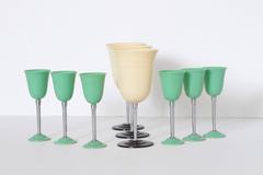 Machine Age Art Deco Nudawn Van Doren & Rideout Stemware Set for National Silver