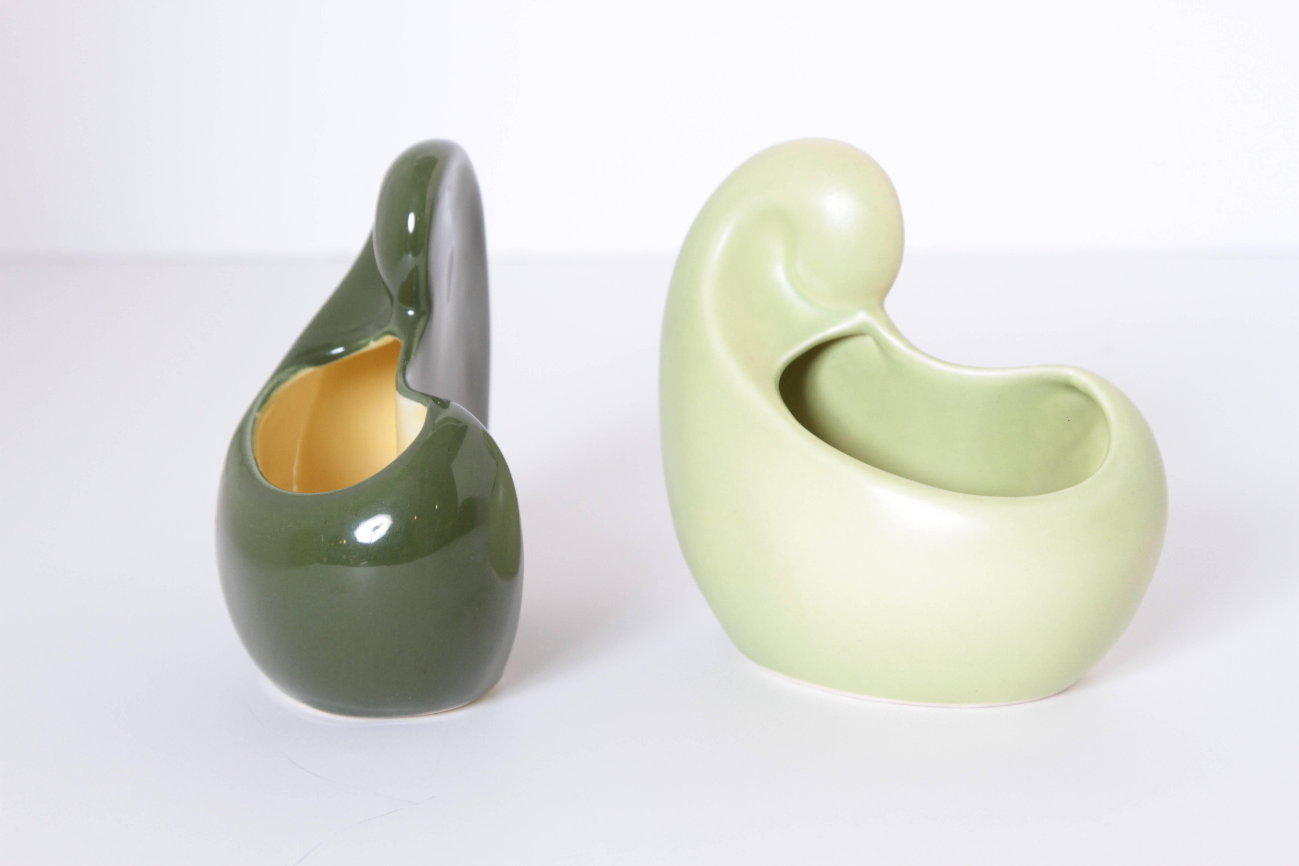 2 Belle Kogan Patented Pairs Nesting Biomorphic Mid-Century Vases for Red Wing For Sale 3