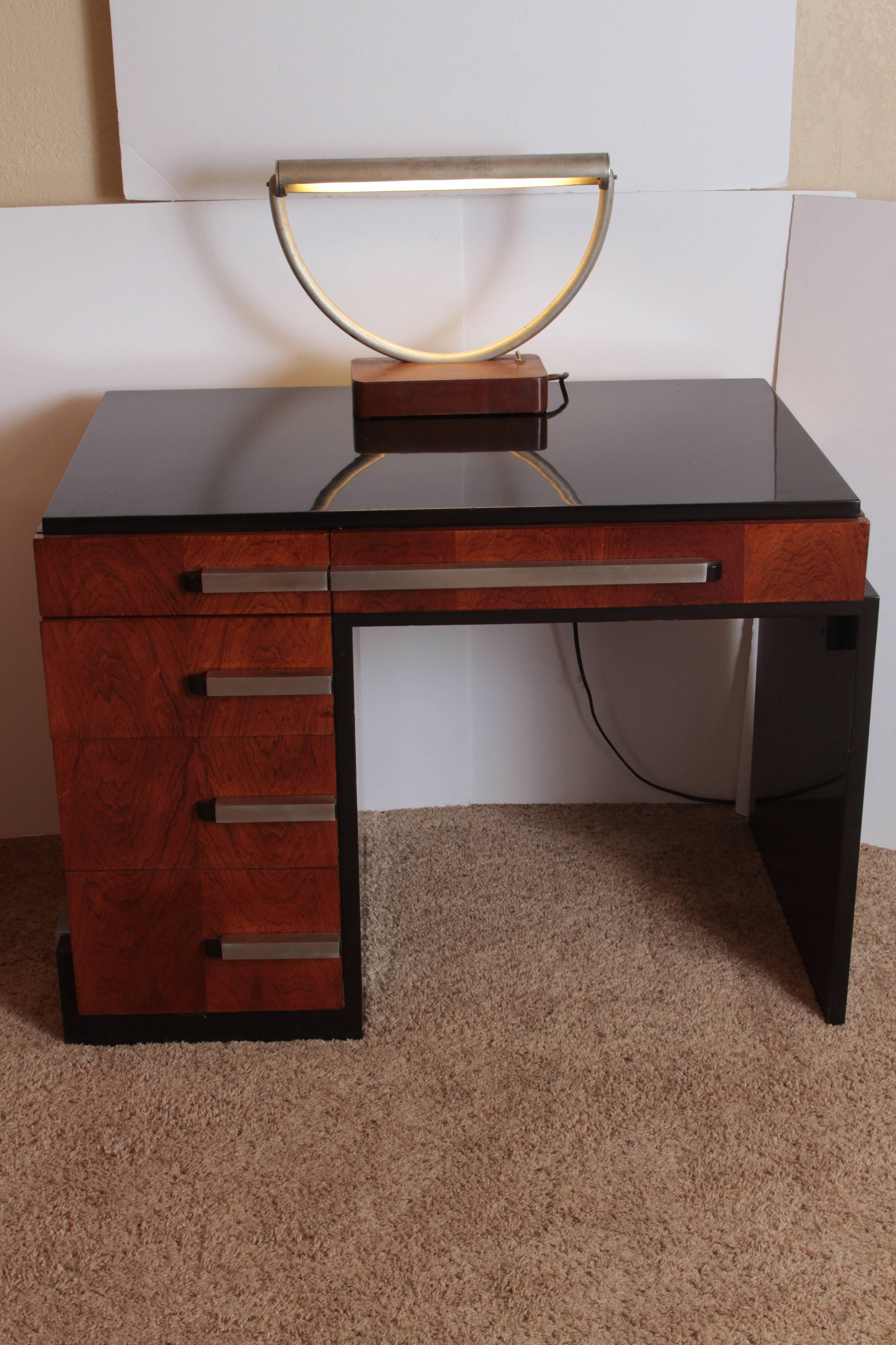 Machine Age Art Deco Donald Deskey for Widdicomb Asymmetric Desk For Sale 2