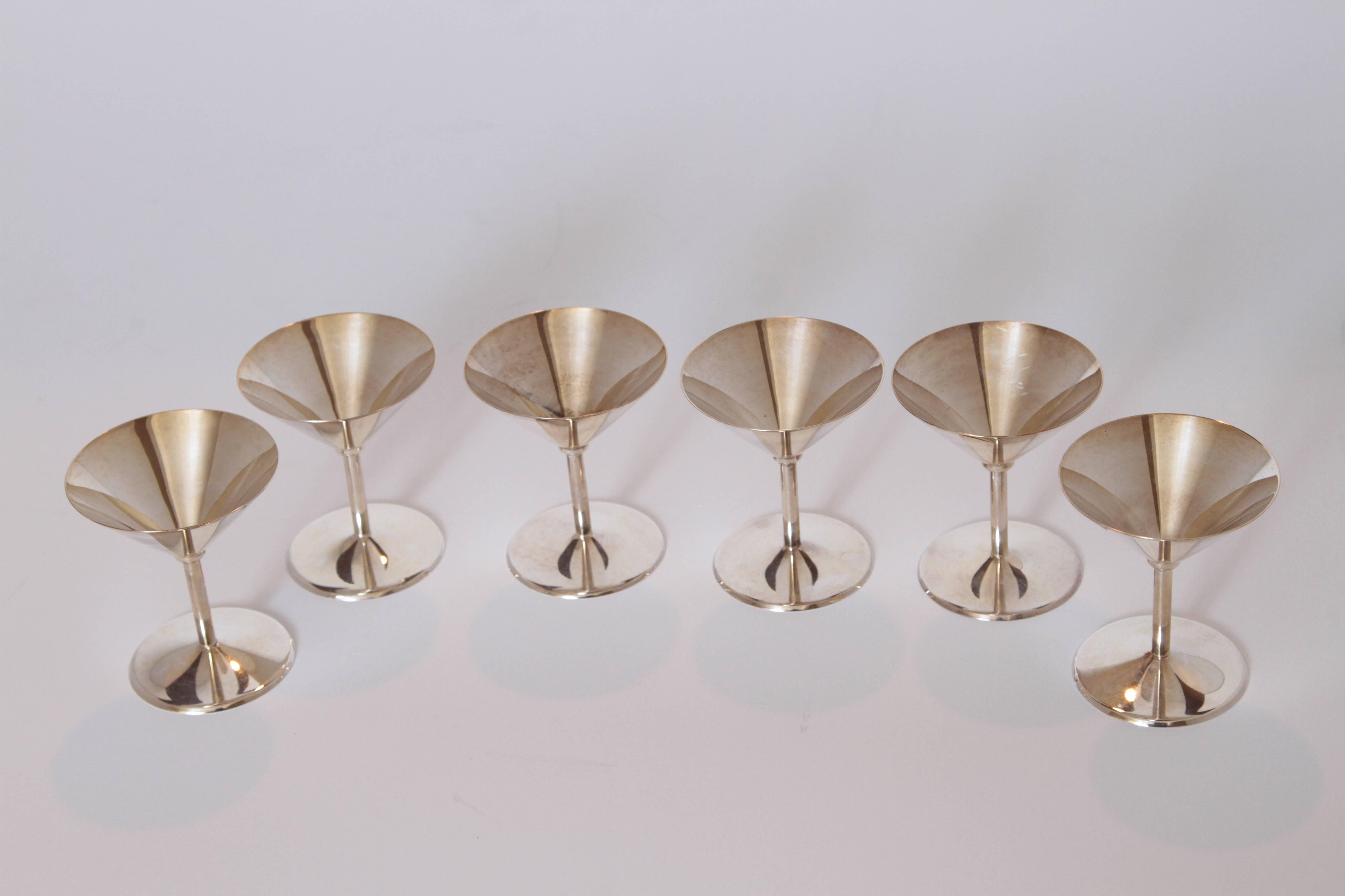Machine Age Art Deco Silver Plate Cocktail Set by WMF Germany 1