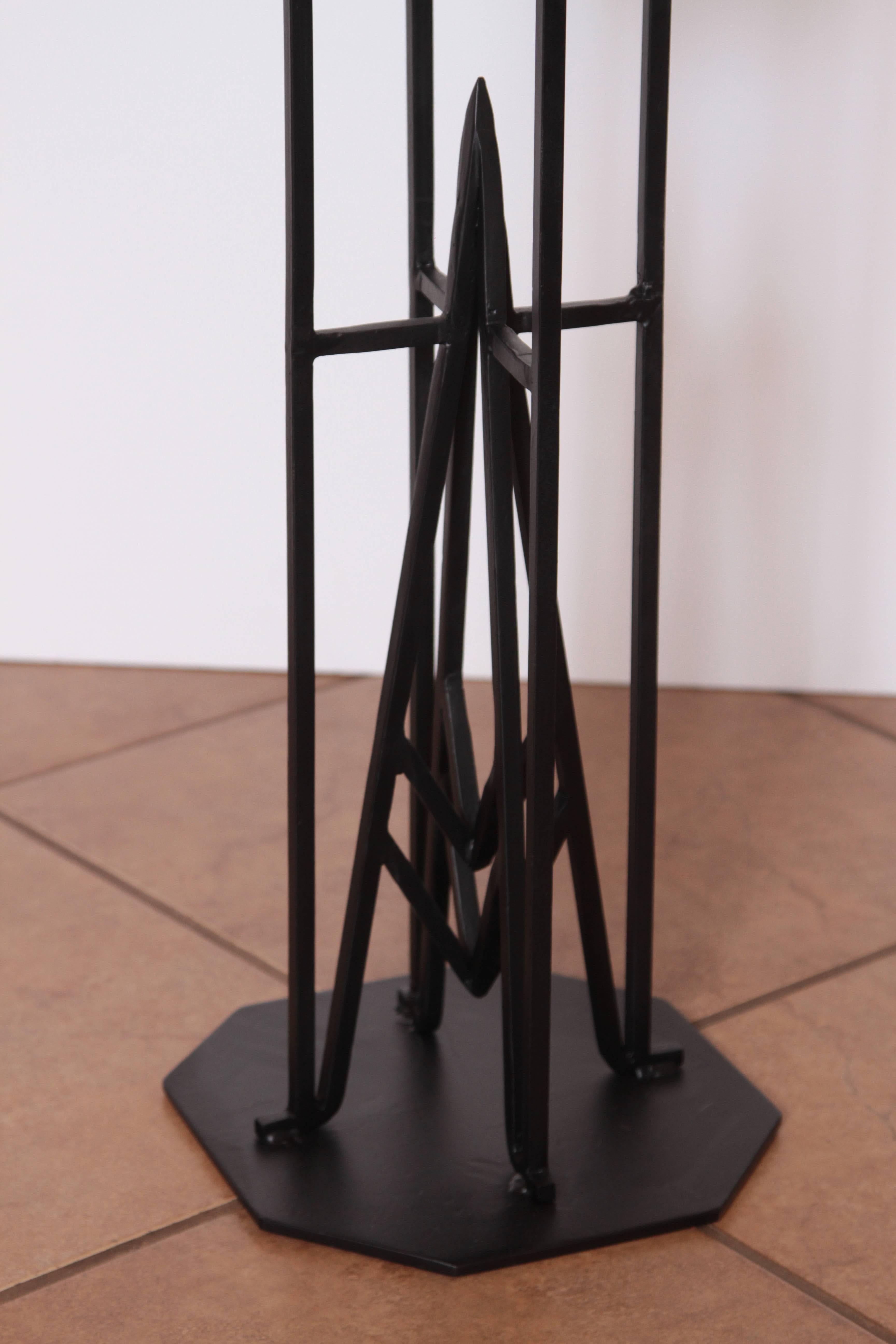 Hand-Crafted Art Deco McArthur / Wright Arizona Biltmore Wrought Iron Plant or Smoking Stand