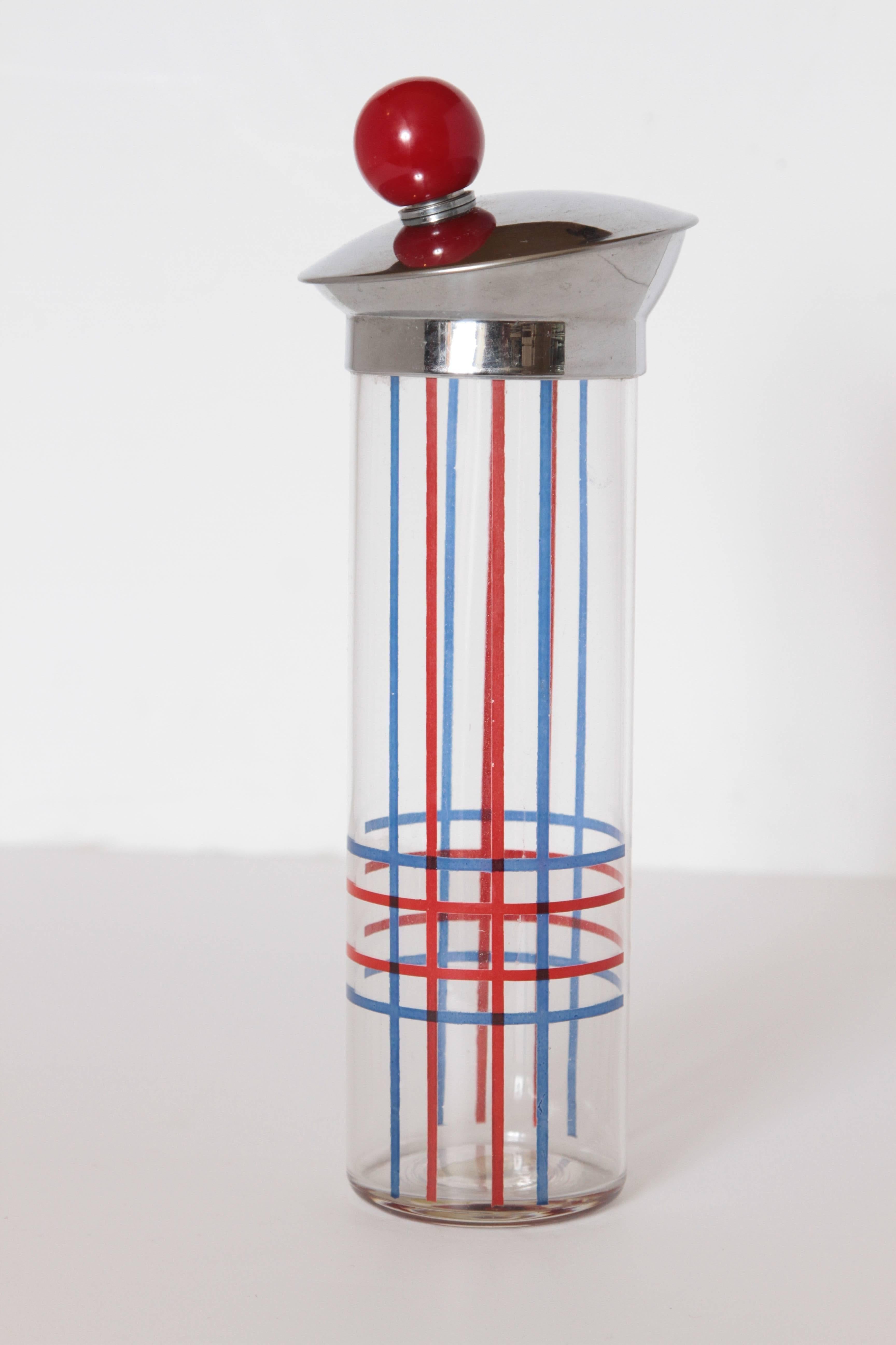 Painted Art Deco Cocktail Shaker, Patented Design, Tam-O-Shaker by Seymour Products