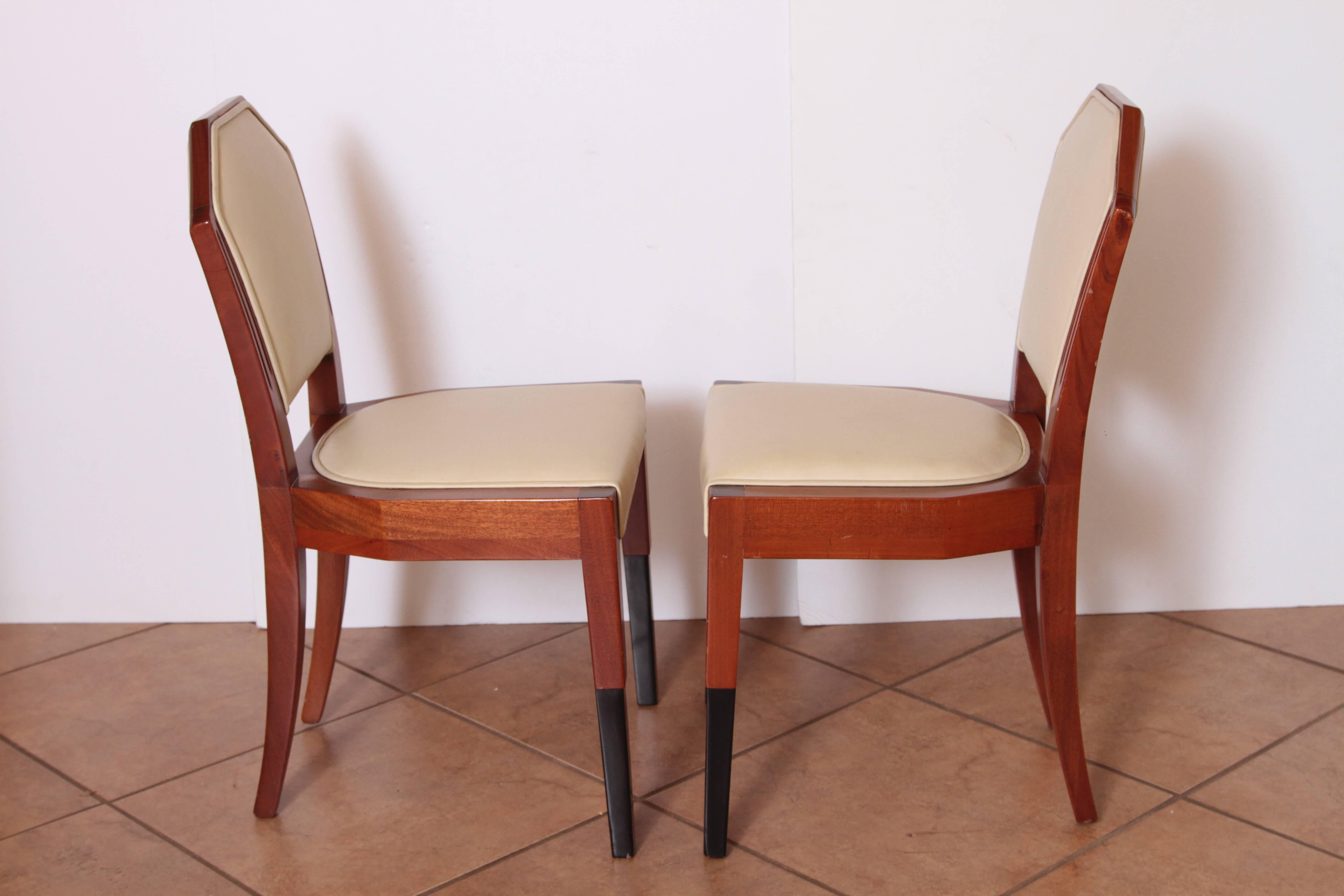 Art Deco Dynamique Creations Johnson Furniture Co. Set of Four Side Chairs For Sale 1