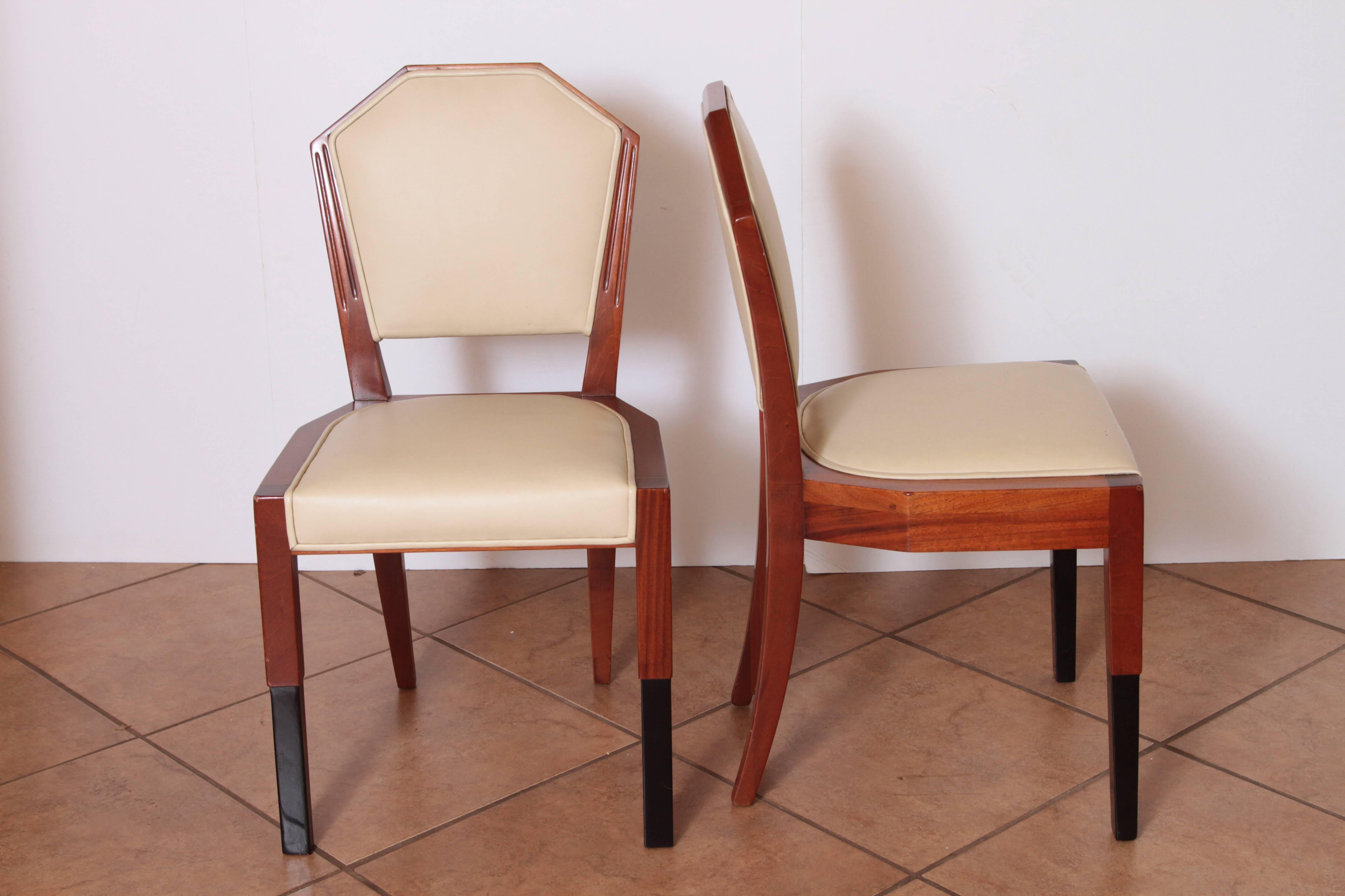 Art Deco Dynamique Creations Johnson Furniture Co. Set of Four Side Chairs In Good Condition For Sale In Dallas, TX