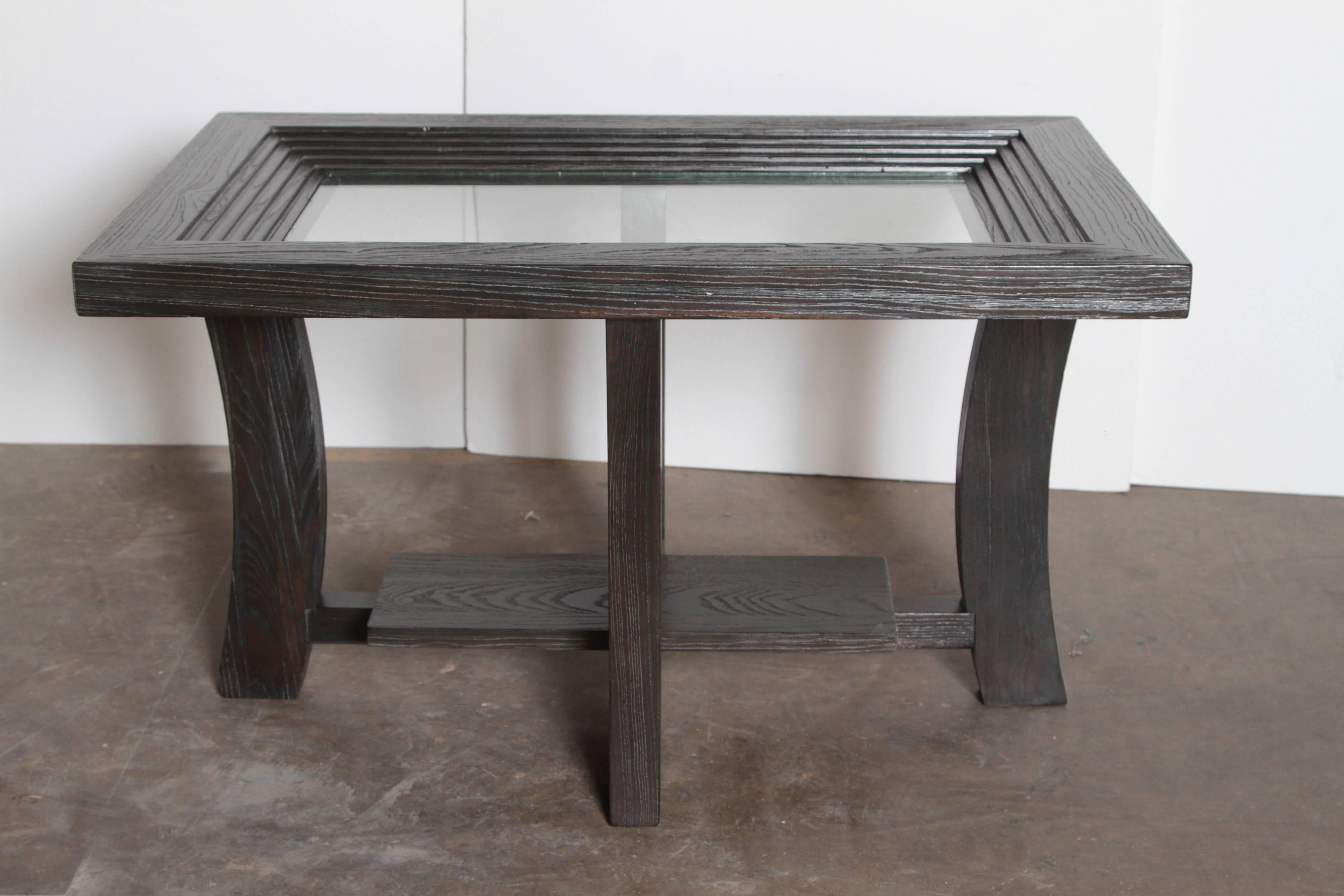 Post Art Deco Paul Frankl Cerused Oak Side Table by Brown Saltman Midcentury For Sale 4