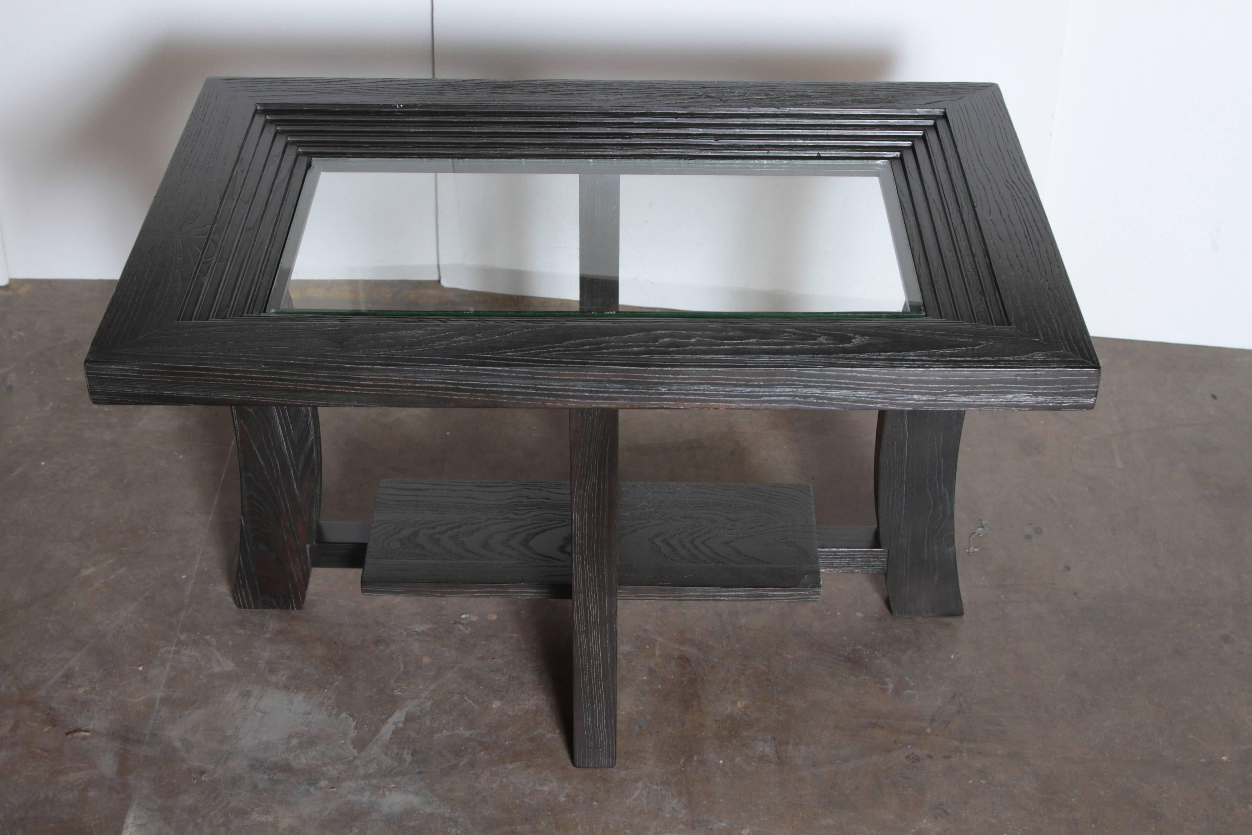Post Art Deco Paul Frankl Cerused Oak Side Table by Brown Saltman Midcentury For Sale 5