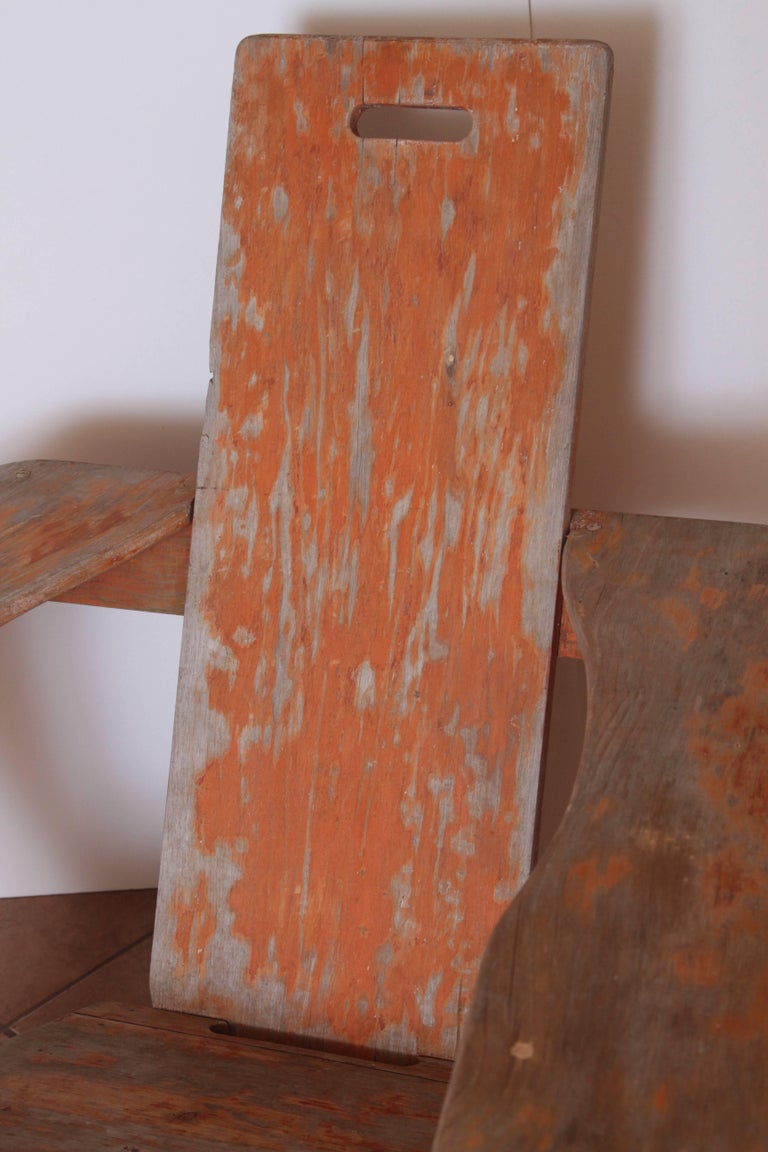 Hardwood Constructivist Westport Adirondack Lounge Chair,  Early Modernist ON SALE Deco For Sale
