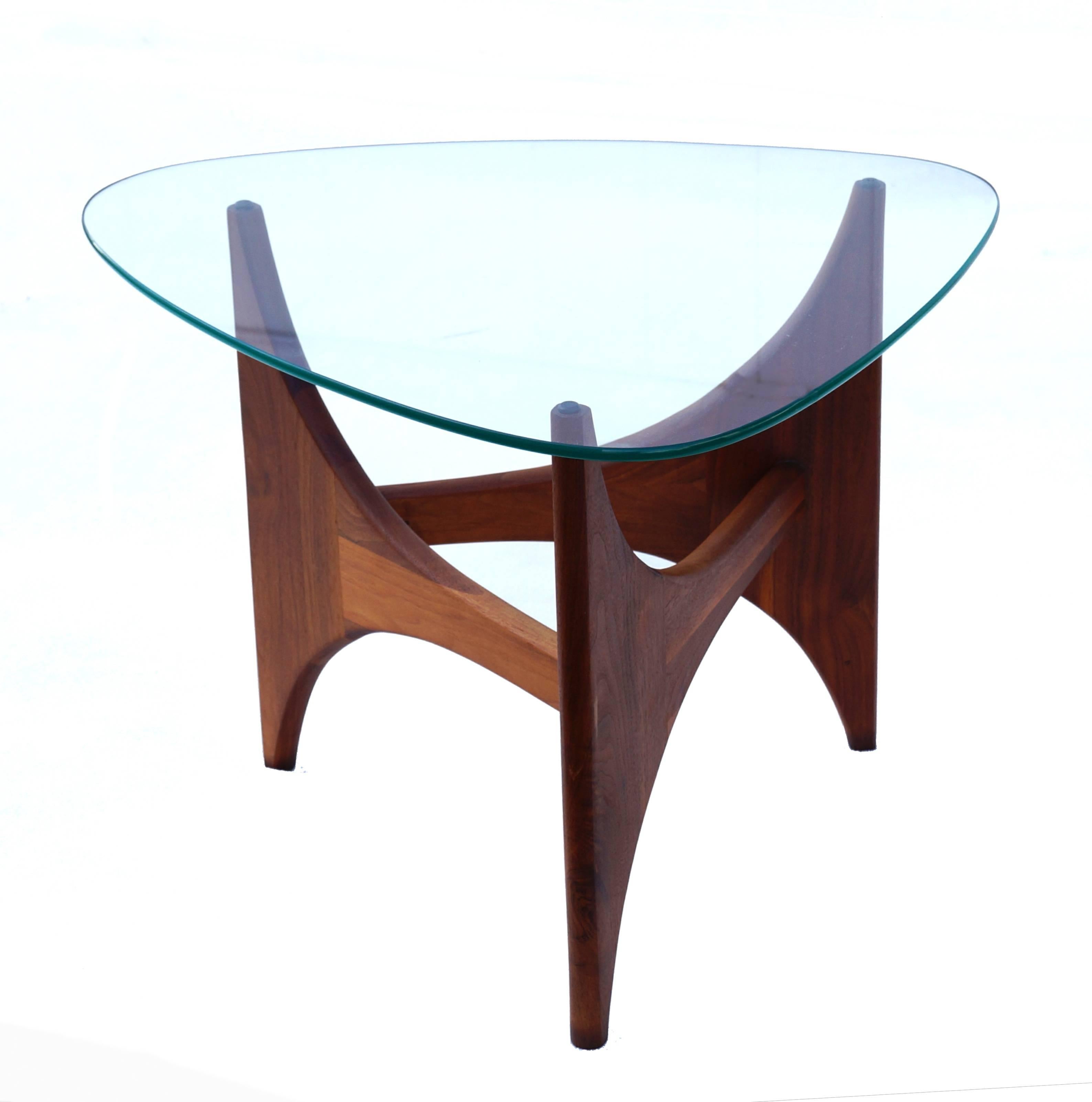 Adrian Pearsall Mid-Century Modern side end glass top table.