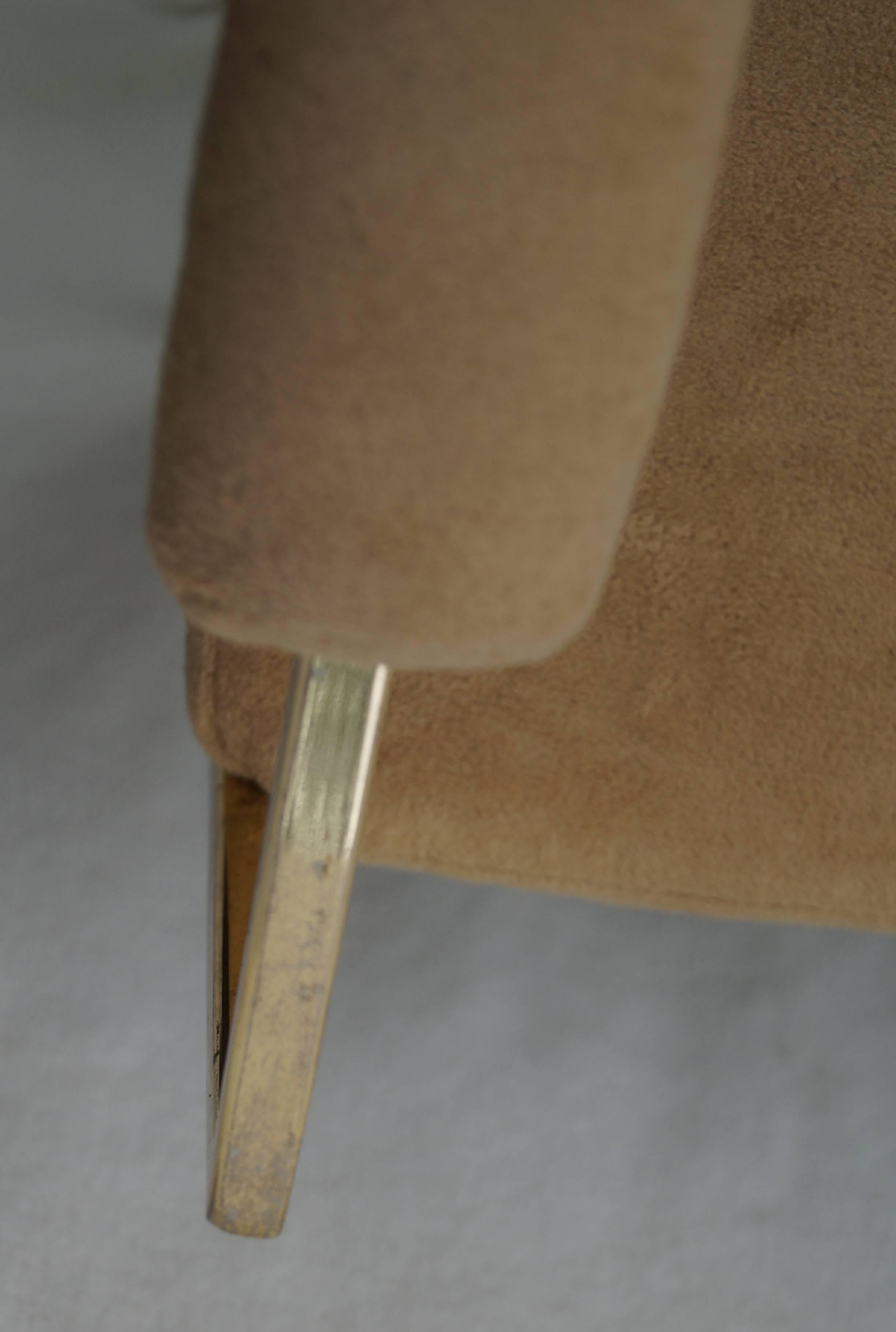 Milo Baughman für Thayer Coggin Messingfarbene Sessel mit Rohrrückenlehne oder Esszimmerstühle, Paar (Ende des 20. Jahrhunderts)