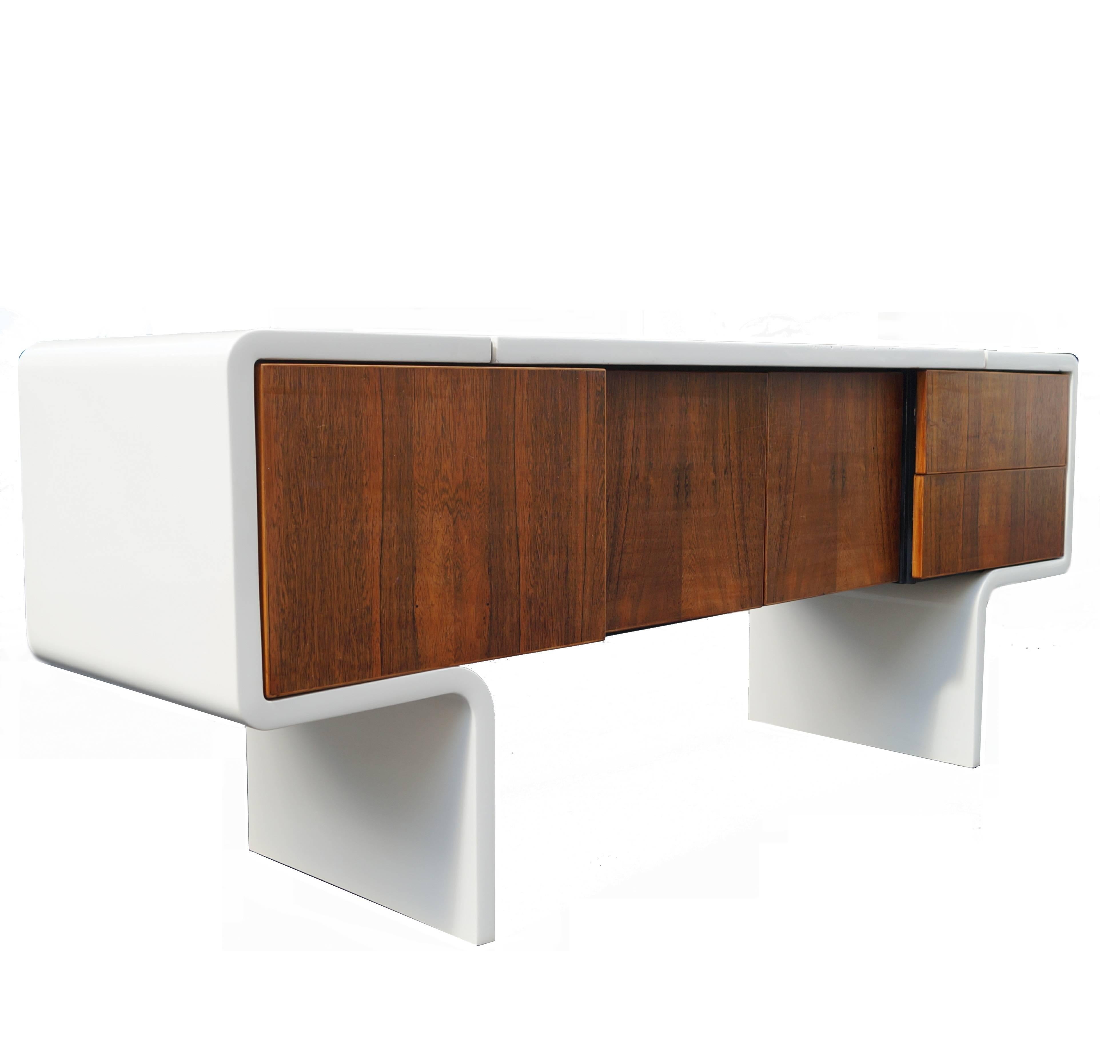 William Sklaroff “Uniplane” credenza rosewood drawer fronts and finished rosewood back.