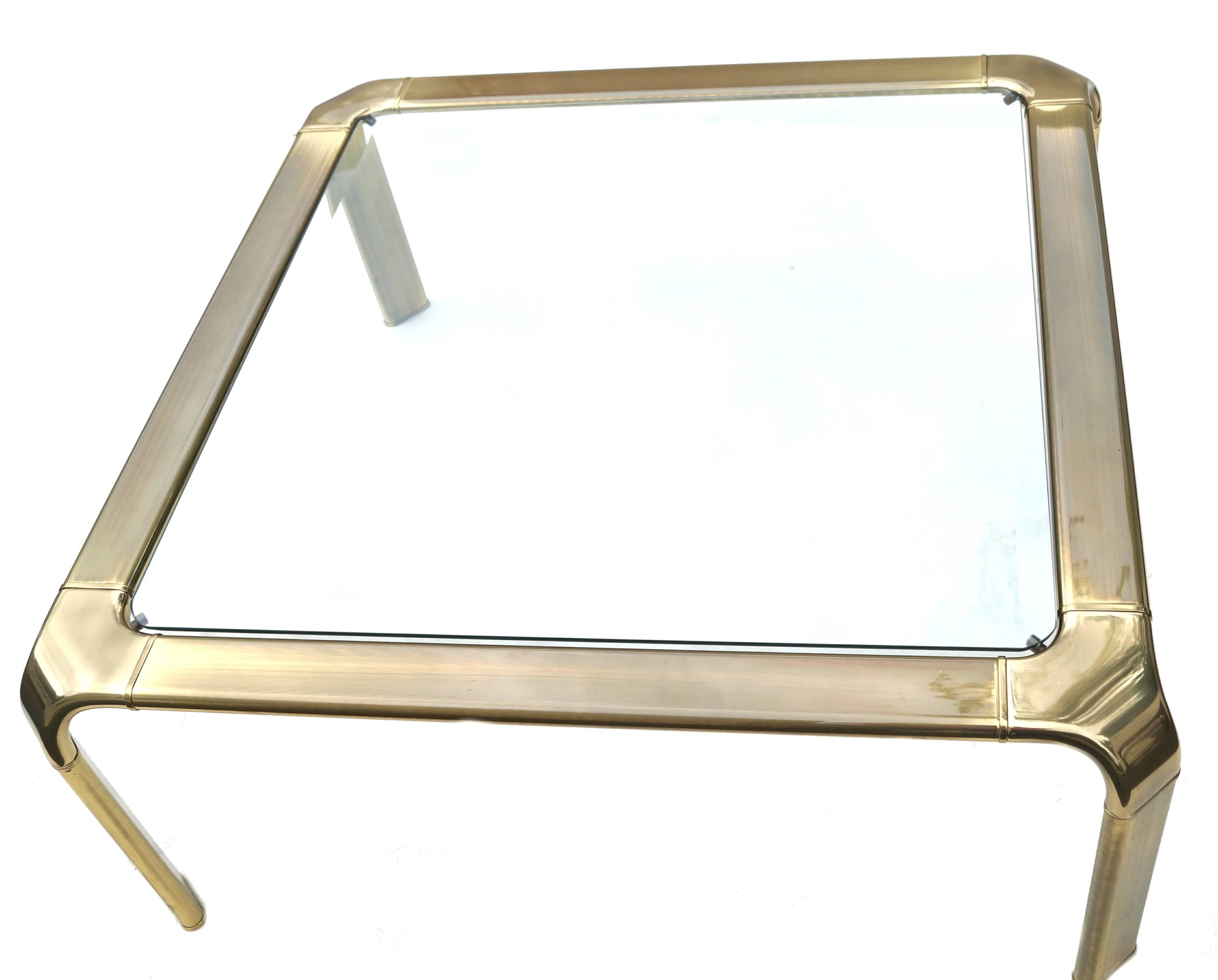 Mastercraft Hollywood Regency brass and glass coffee table. If you are in the New Jersey , New York City Metro Area , please contact us with your delivery zip code, as we may be able to deliver curbside for less than the calculated White Glove rates
