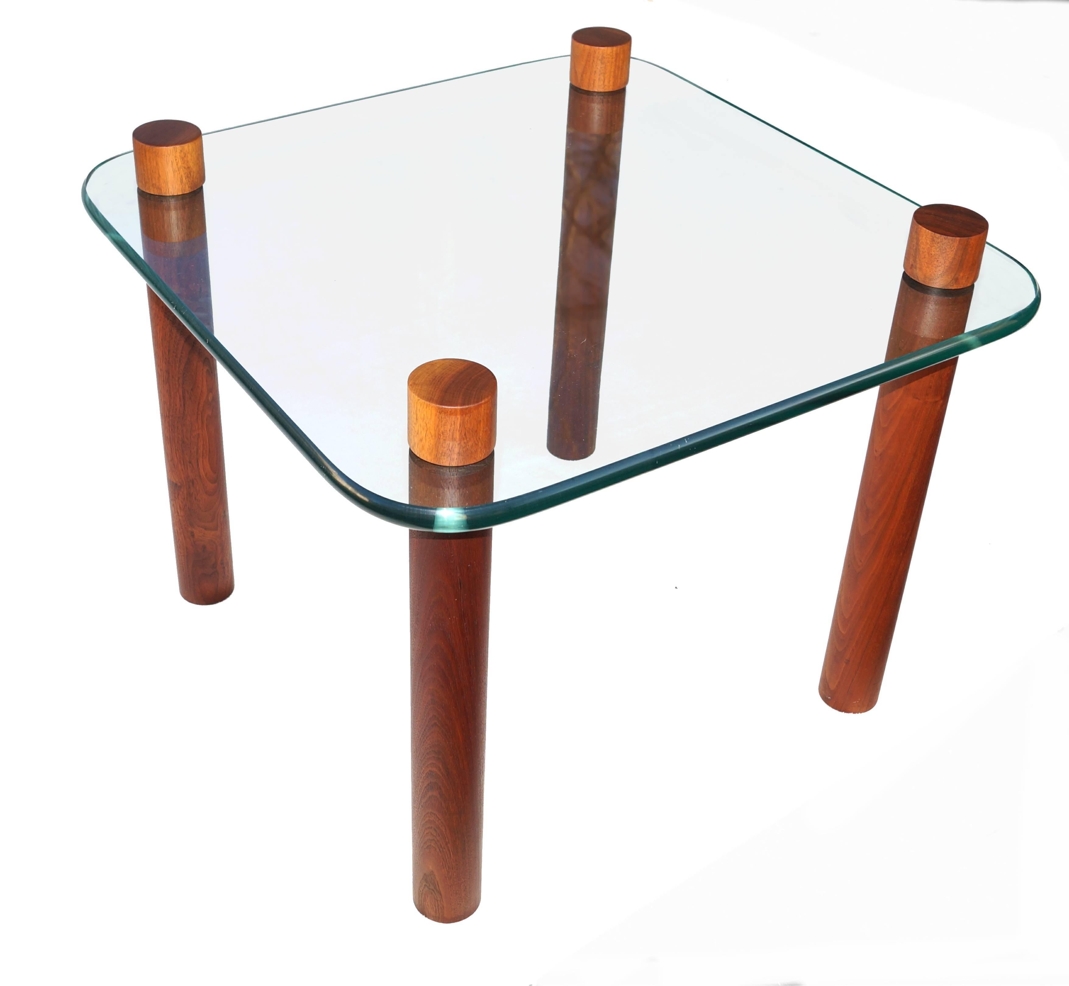 Mid-Century Modern Mid-Century Cocktail Side End Glass Table Attributed to Fabio Lenci